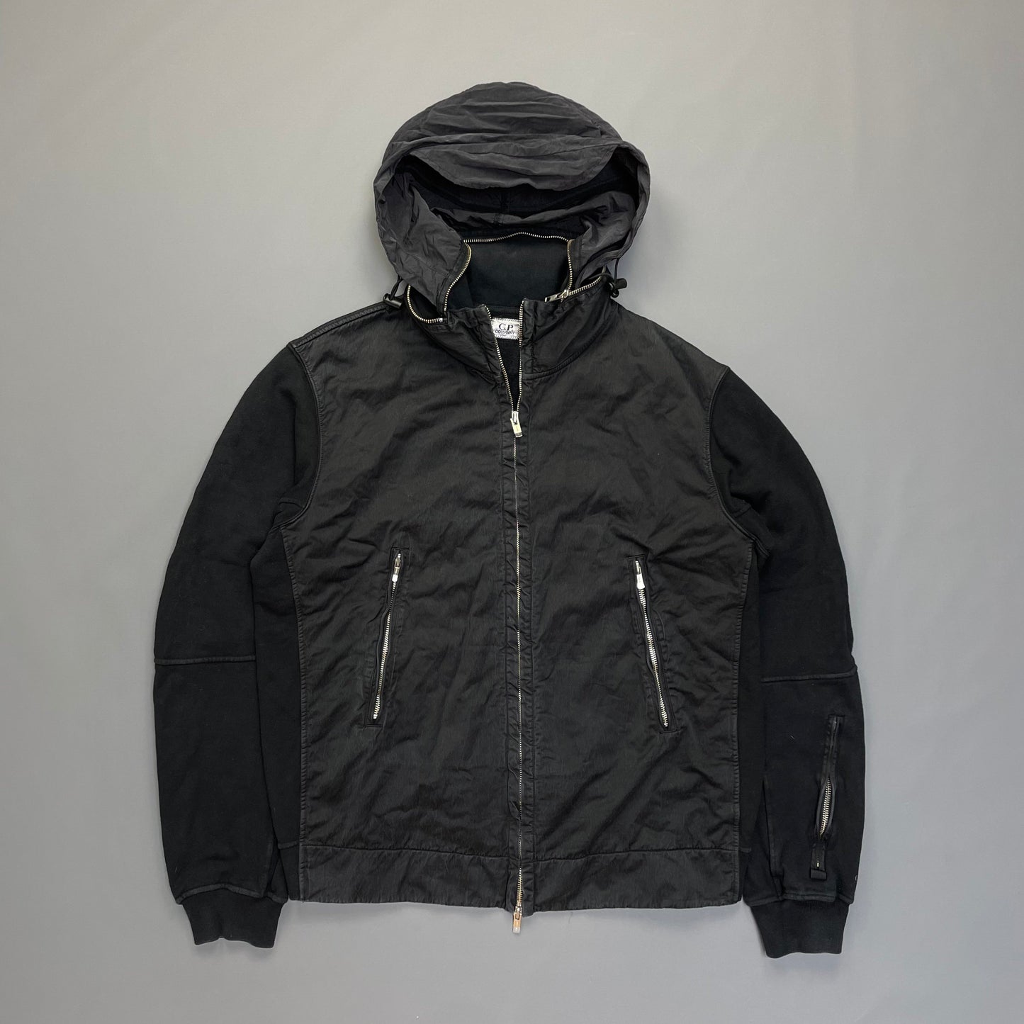 C.P. Company Black Cotton Jacket w/ Concealed Hood SS07