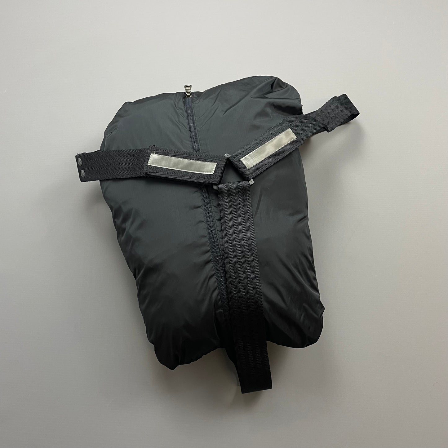 Prada Sport Black AW99 Nylon Padded Technical Packable Harness Backback Jacket