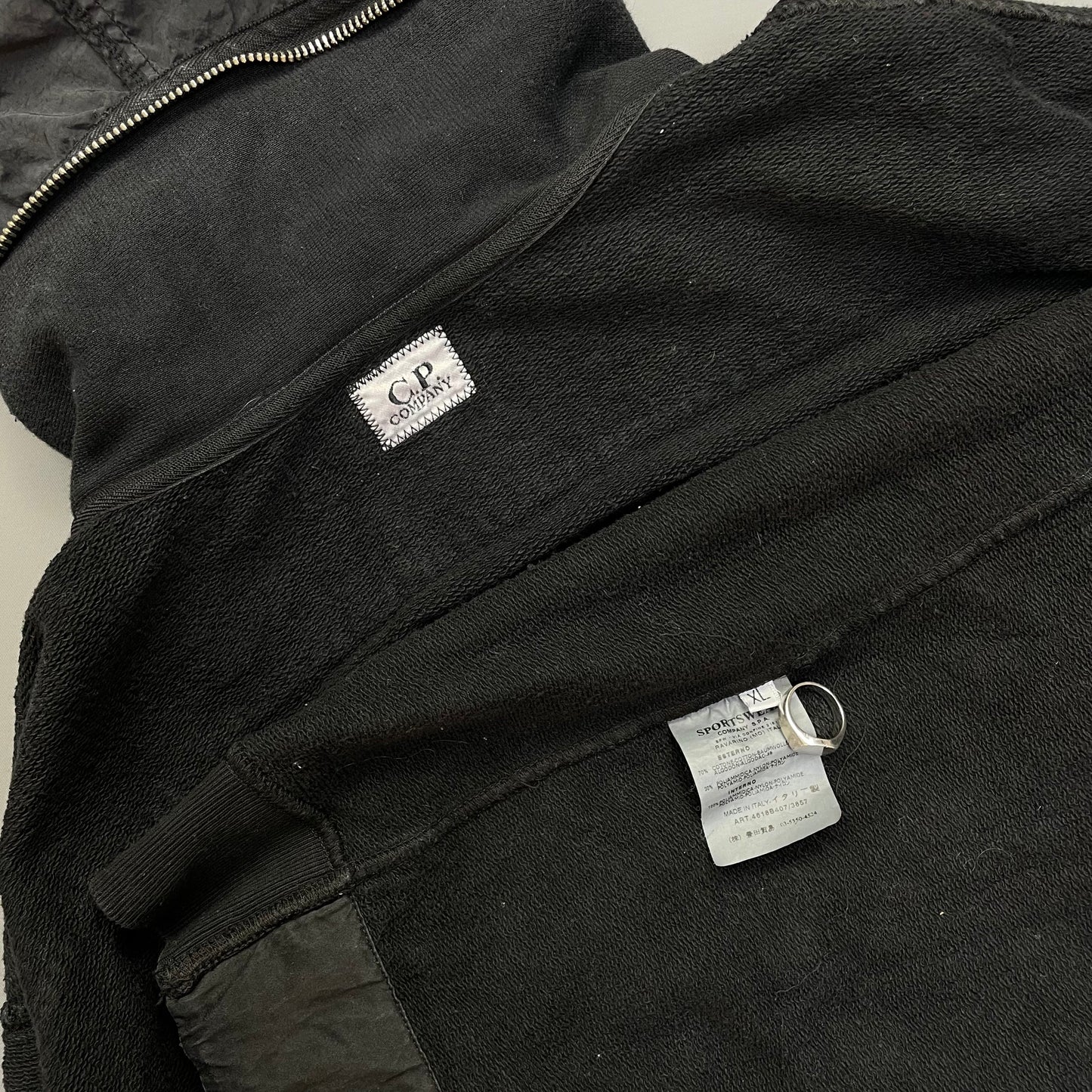C.P. Company Black Cotton Jacket w/ Concealed Hood SS07