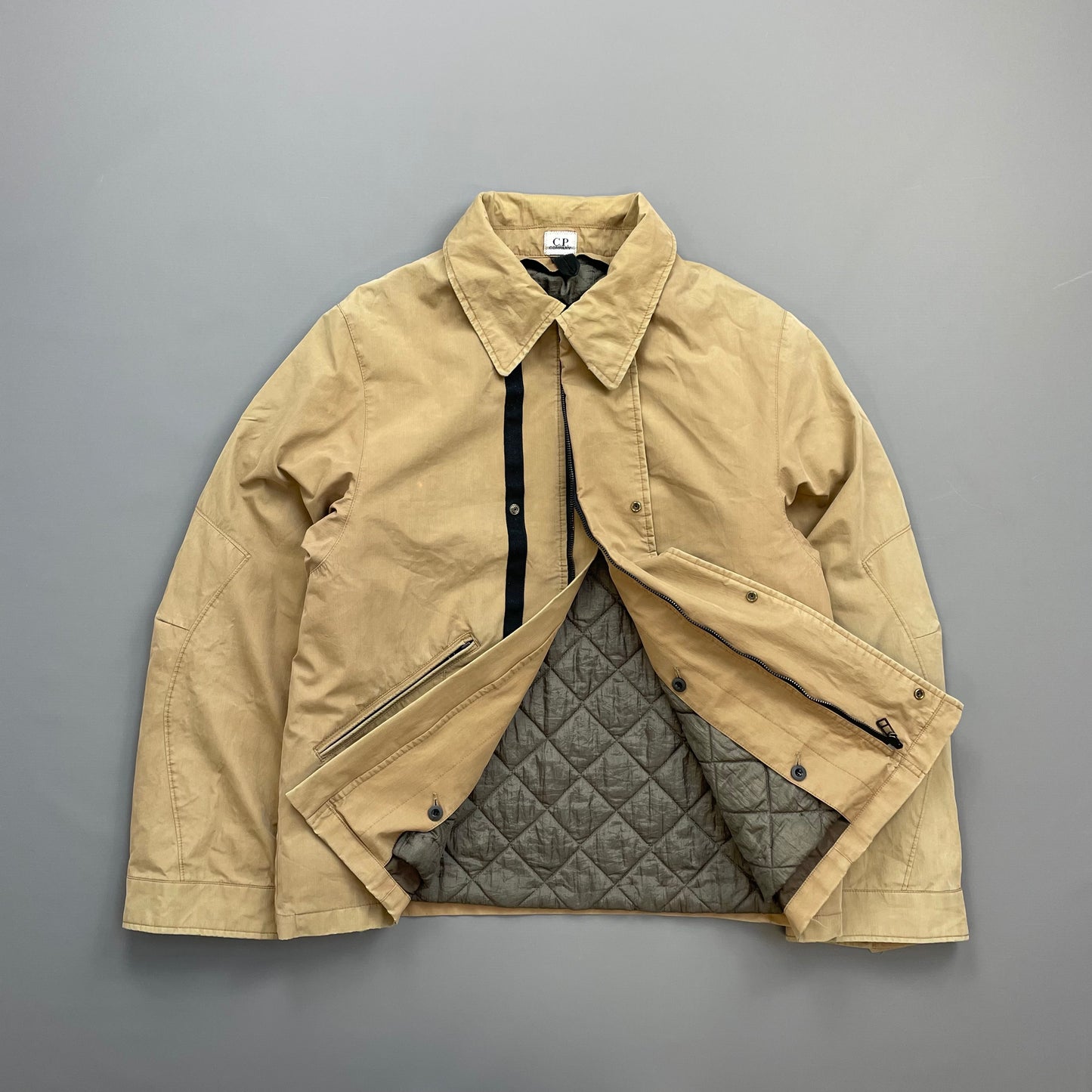 C.P. Company Tan AW02 Nylon Removable Liner Coach Jacket