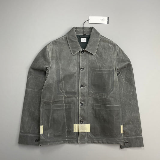 C.P. Company Grey AW24 Toob Resin Coated Wool/Nylon Spellout 3M Jacket