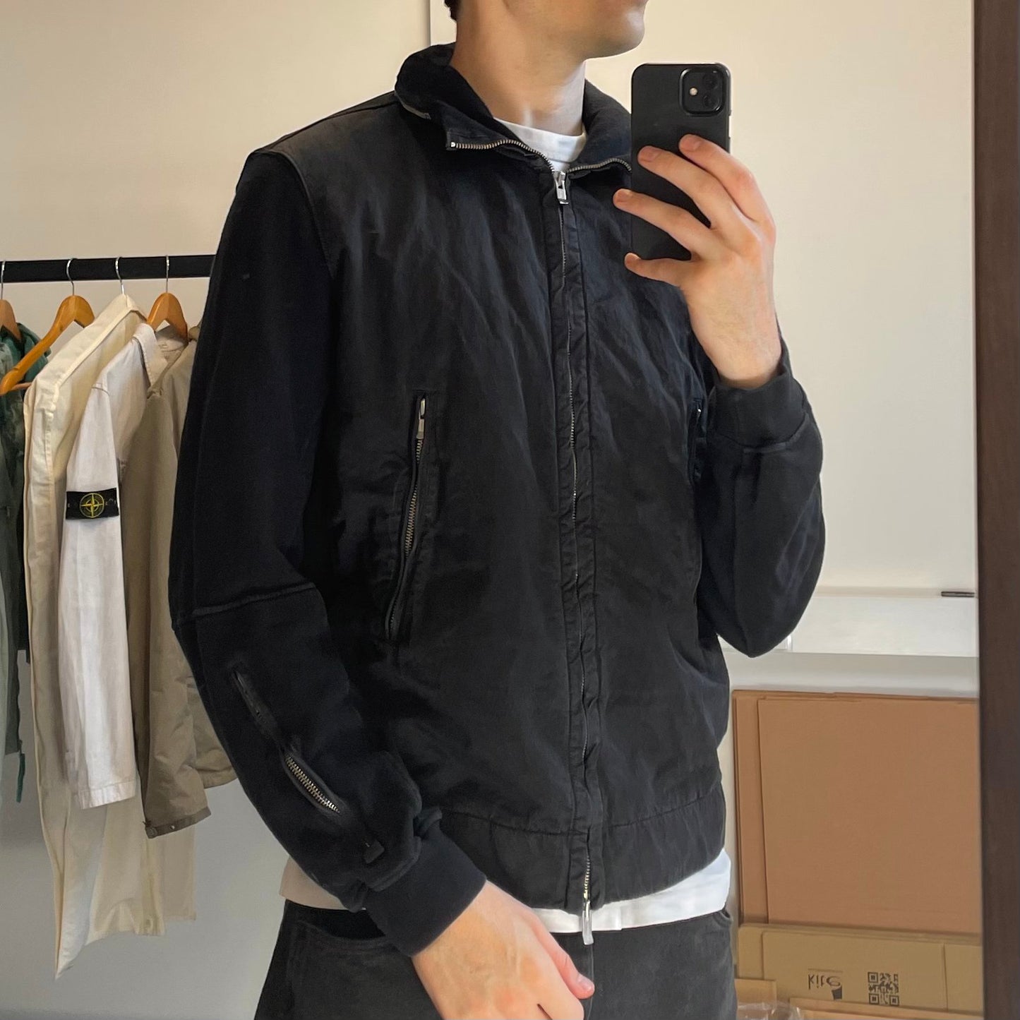 C.P. Company Black Cotton Jacket w/ Concealed Hood SS07