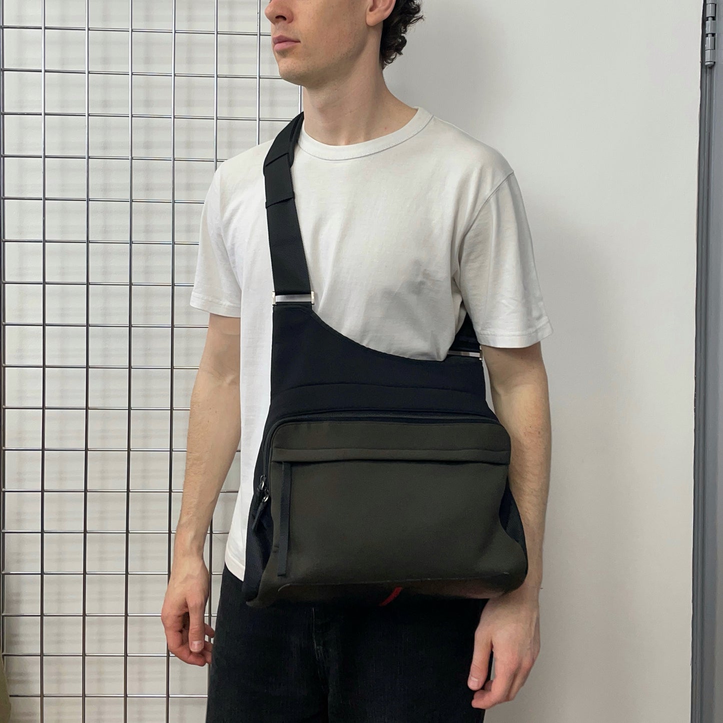 Prada Sport Khaki 00s Neoprene Crossbody Messenger Bag