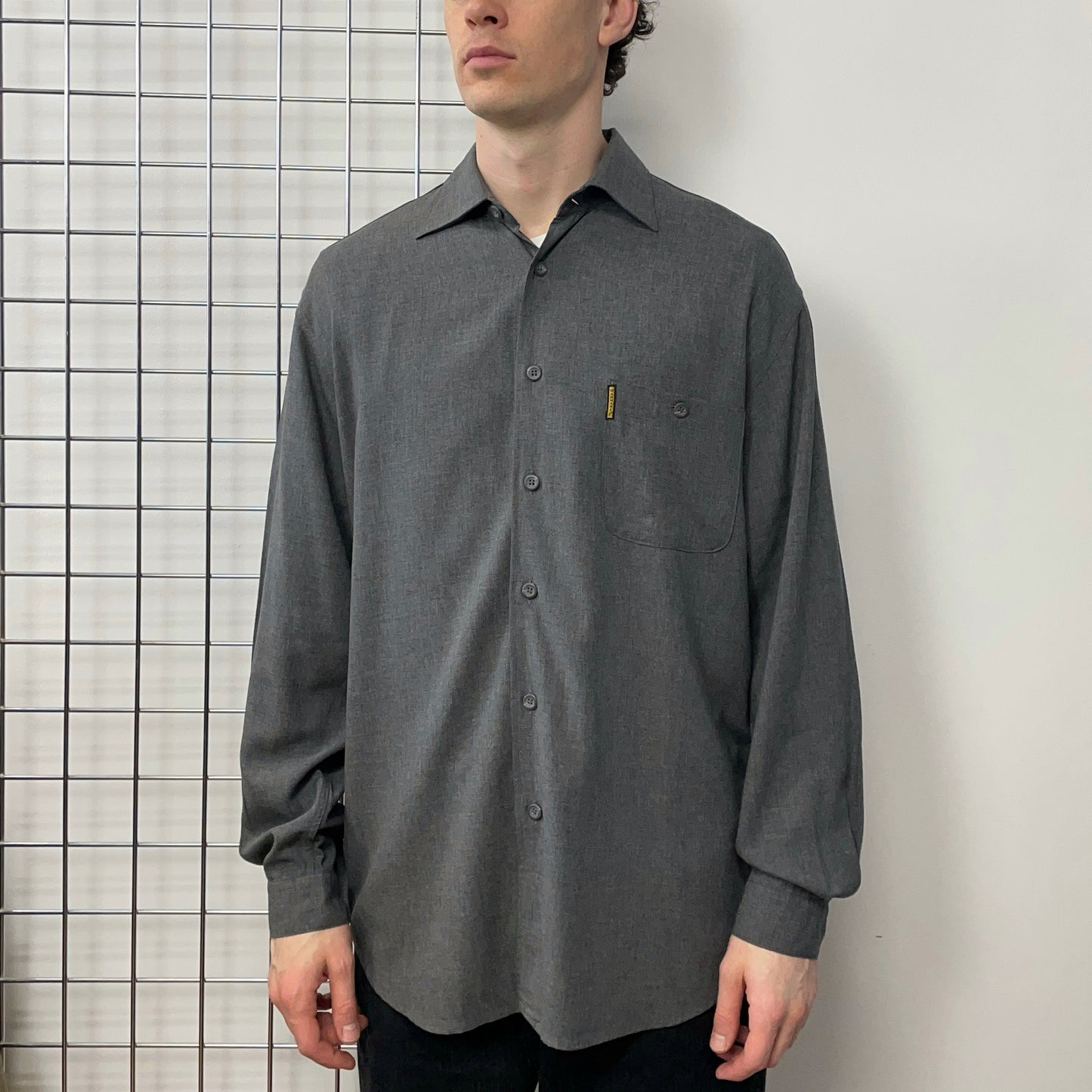 Armani Jeans Grey 90s Drape Shirt