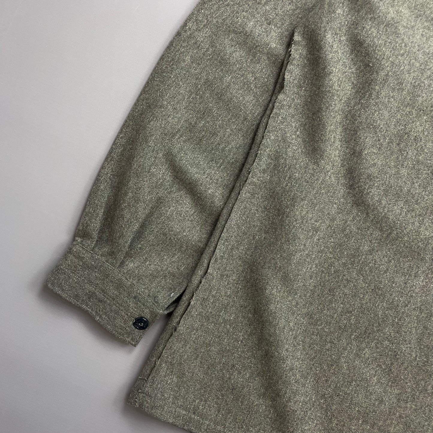 Stone Island Grey AW94 Wool Raw-Edge Finished Pocket Shirt