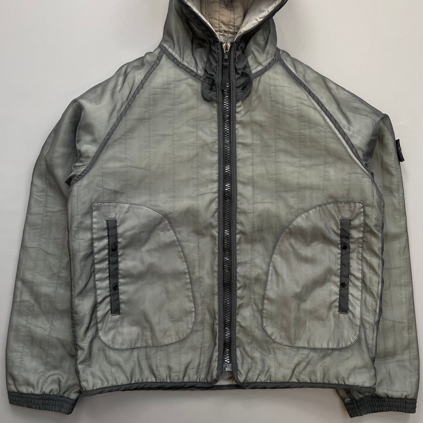 Stone Island Grey AW03 Nylon Monofilament Hooded Jacket