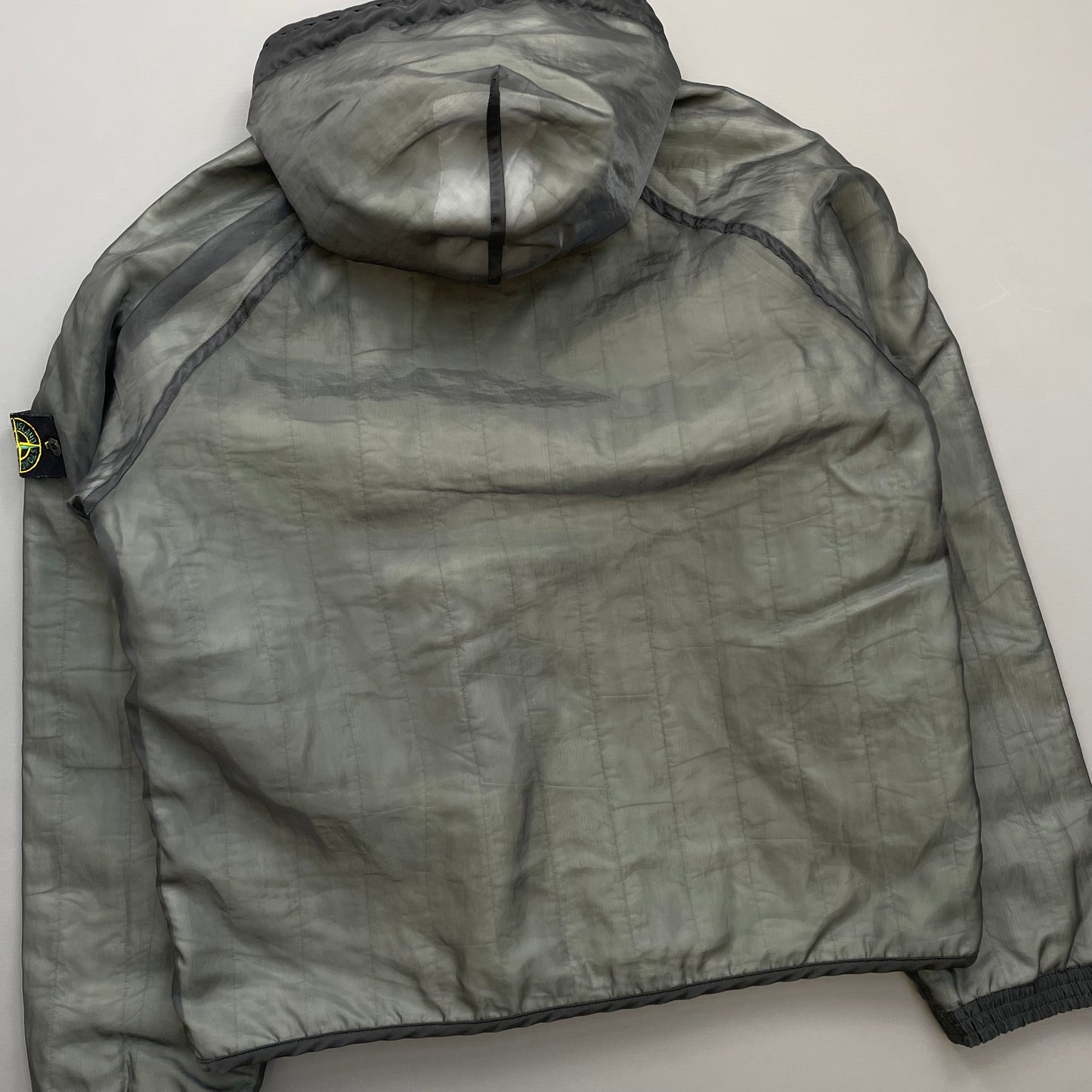 Stone Island Grey AW03 Nylon Monofilament Hooded Jacket