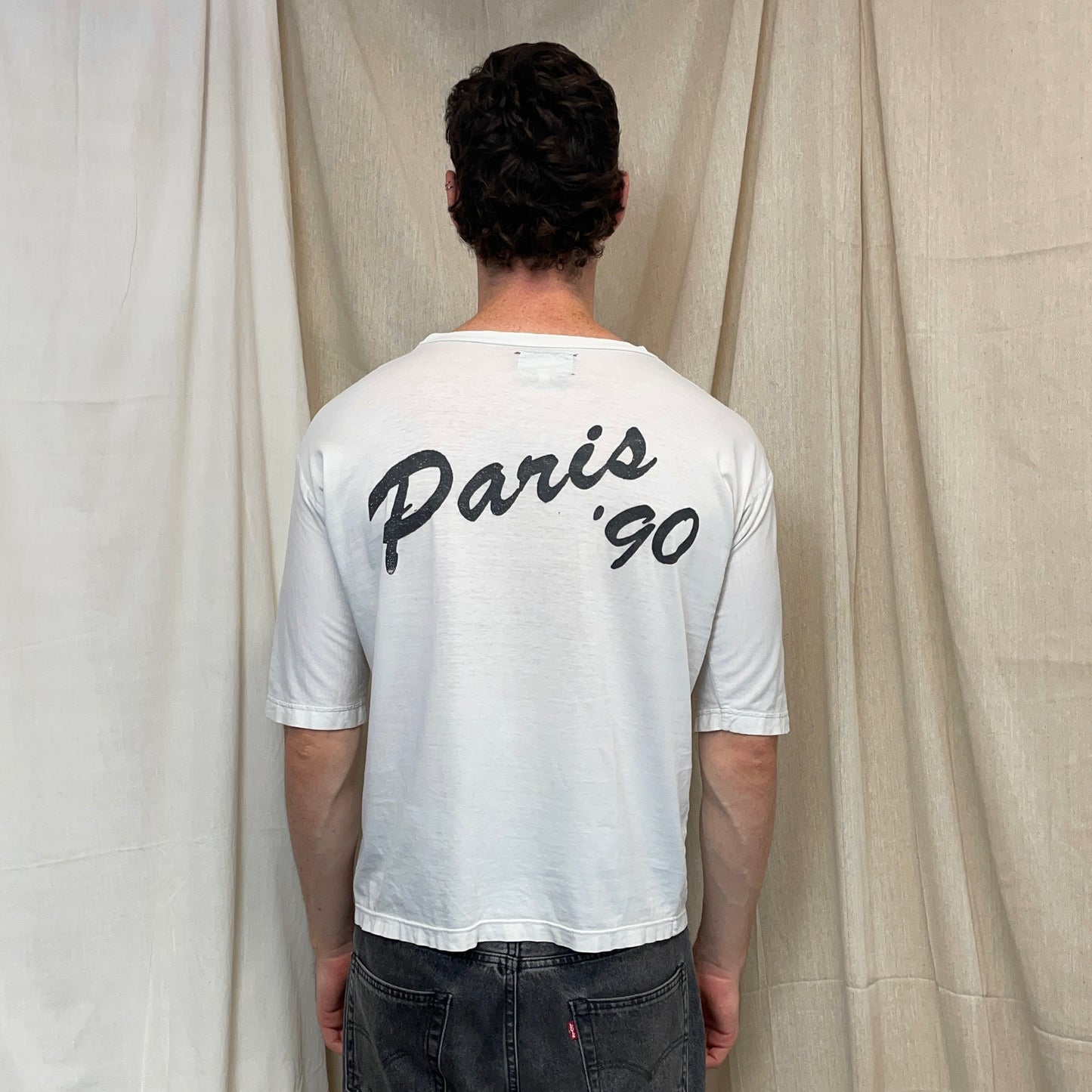 Emporio Armani White 90s Graphic Print Paris 90' Tee