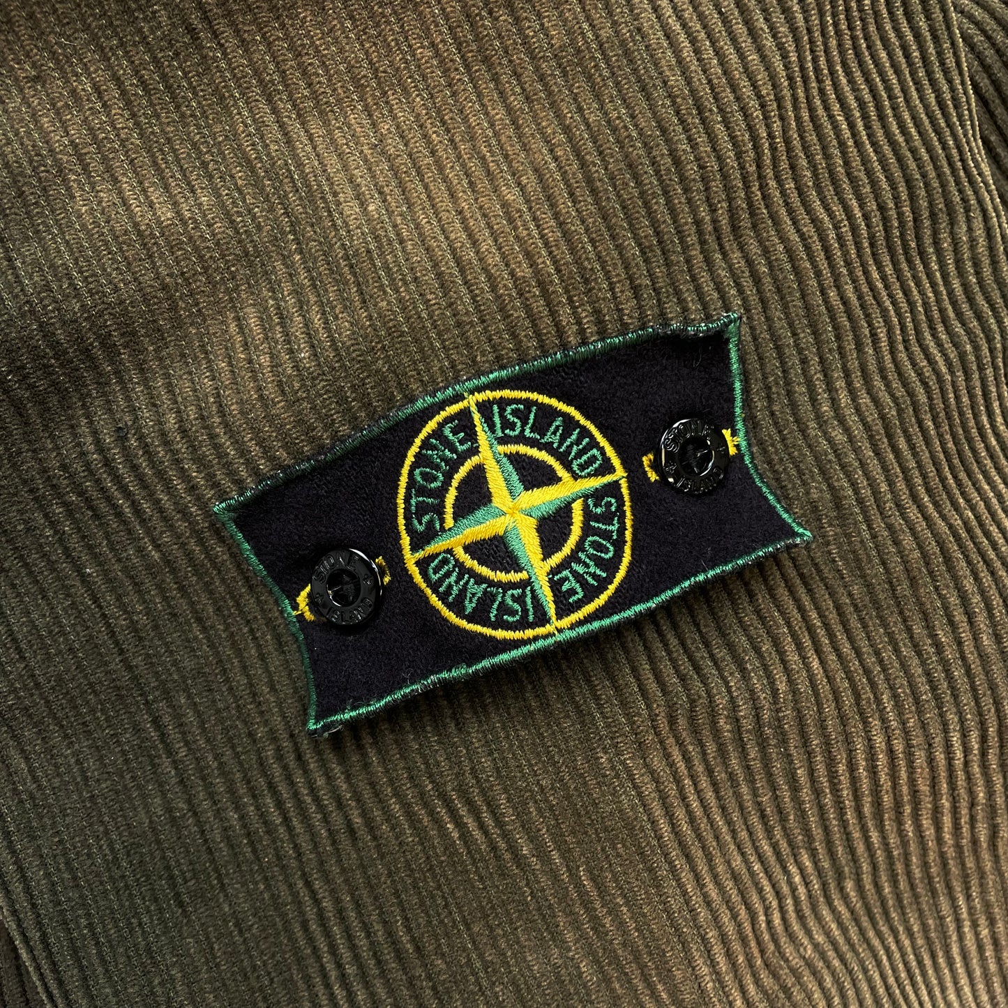 Stone Island Brown AW95 Jumbo Cord Corduroy Green Edge Badge Overshirt Jacket