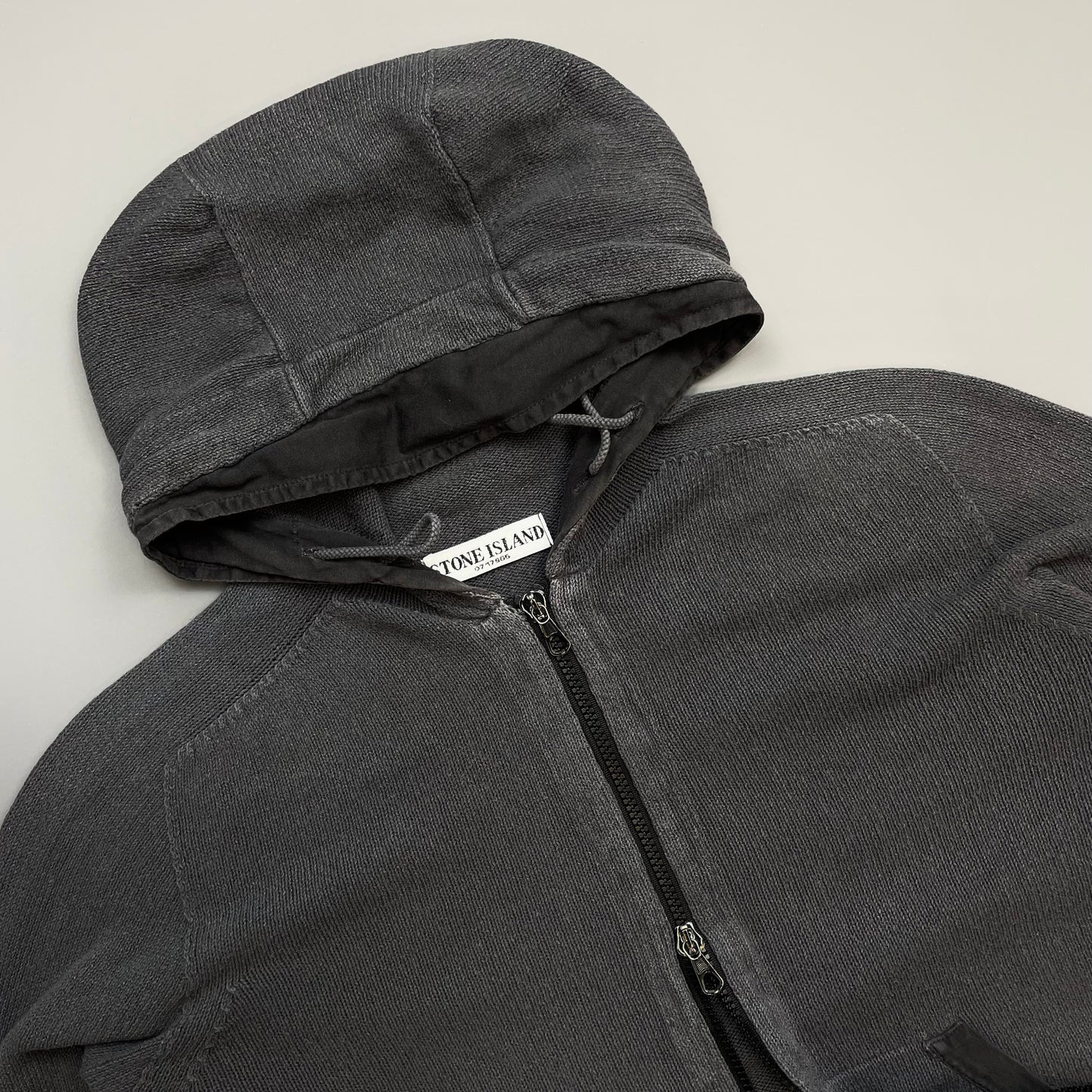 Stone Island Grey SS06 Knit Hooded Zip Cardigan Jumper