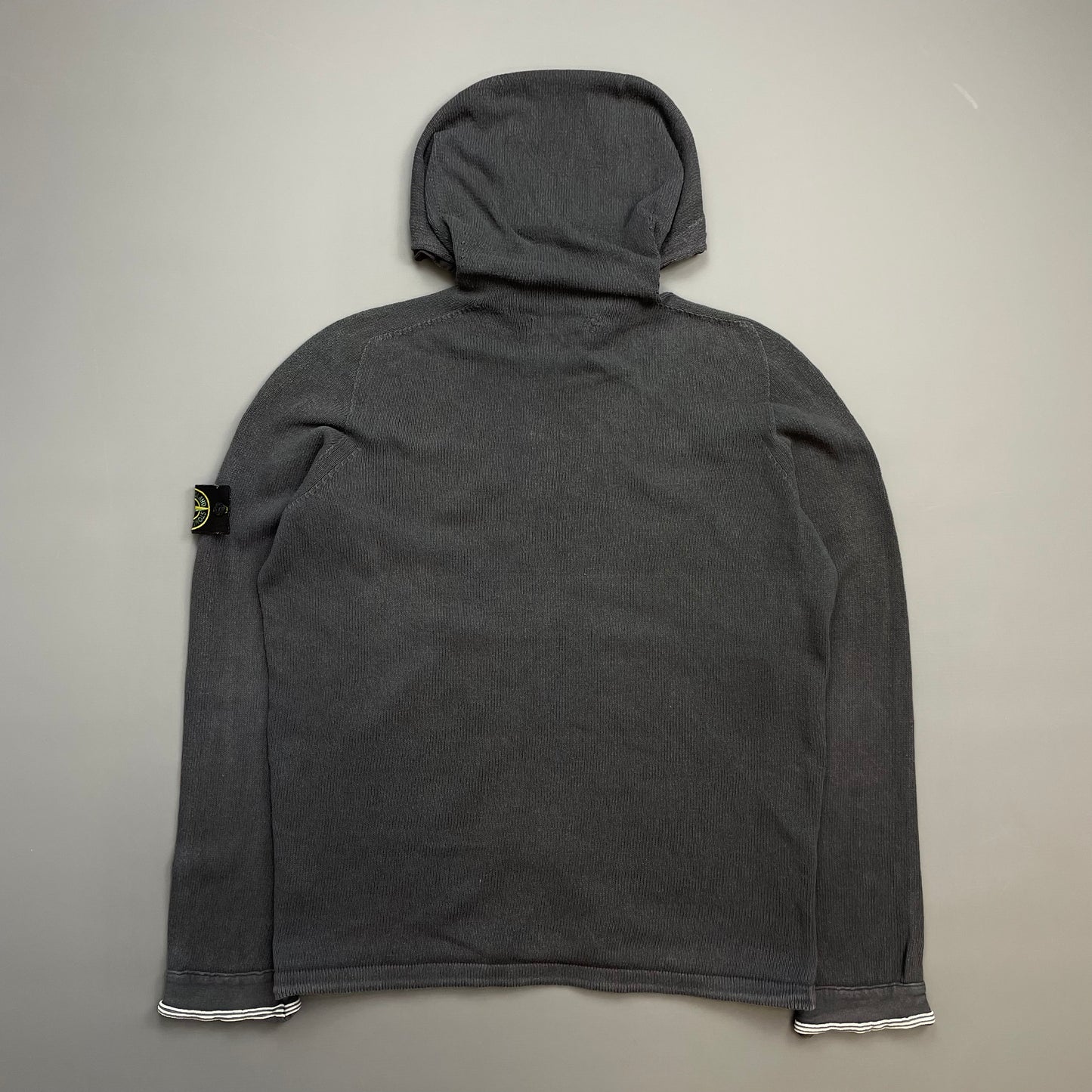 Stone Island Grey SS06 Knit Hooded Zip Cardigan Jumper