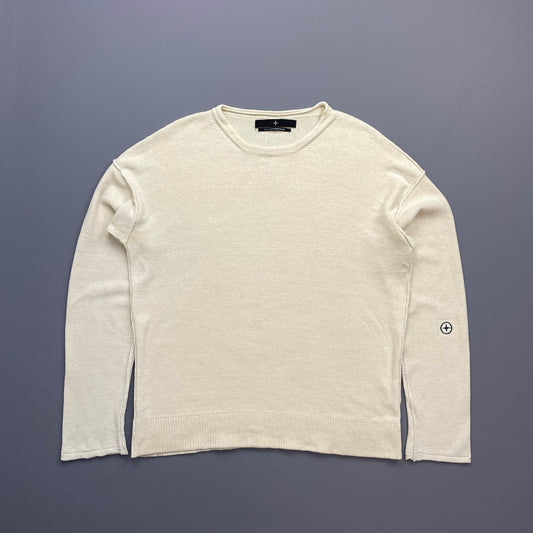 Stone Island Denims Cream SS05 Lightweight Raw Edge Knit Jumper
