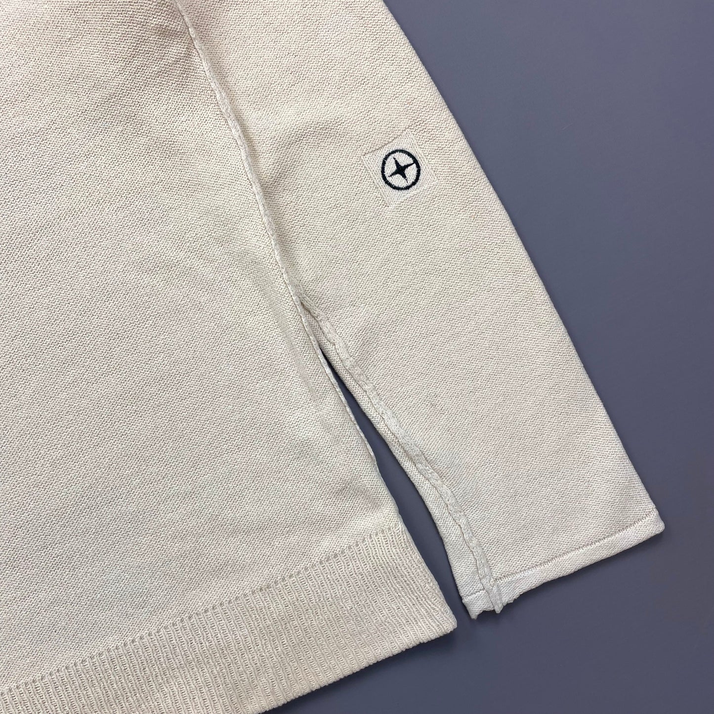 Stone Island Denims Cream SS05 Lightweight Raw Edge Knit Jumper