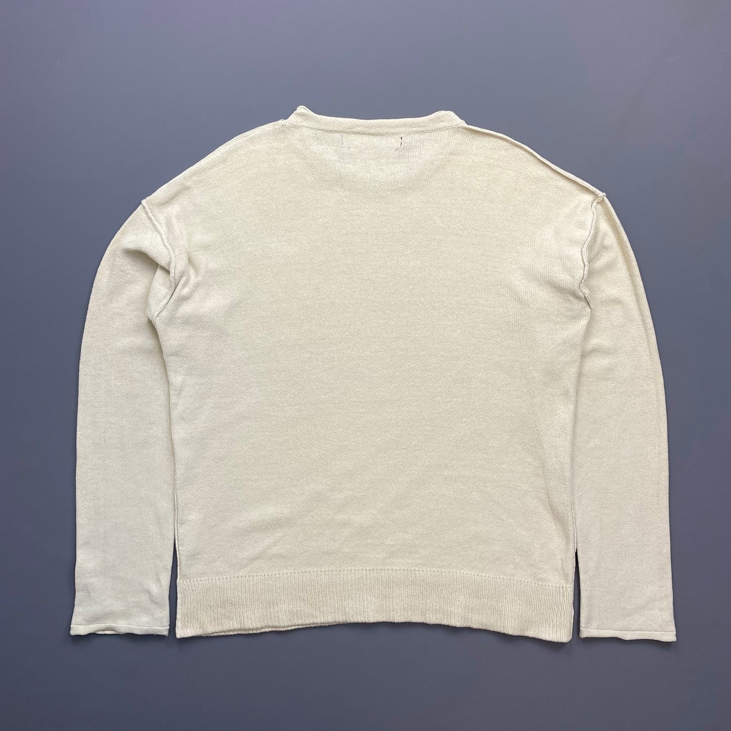 Stone Island Denims Cream SS05 Lightweight Raw Edge Knit Jumper