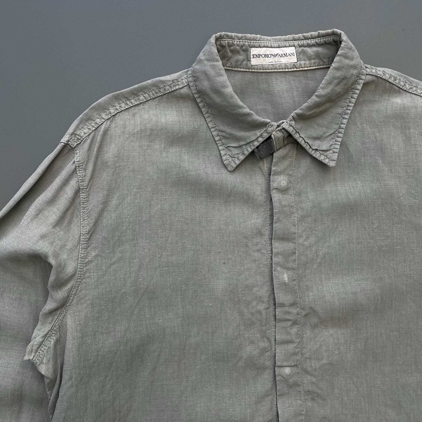 Emporio Armani Grey 90s Linen Shirt