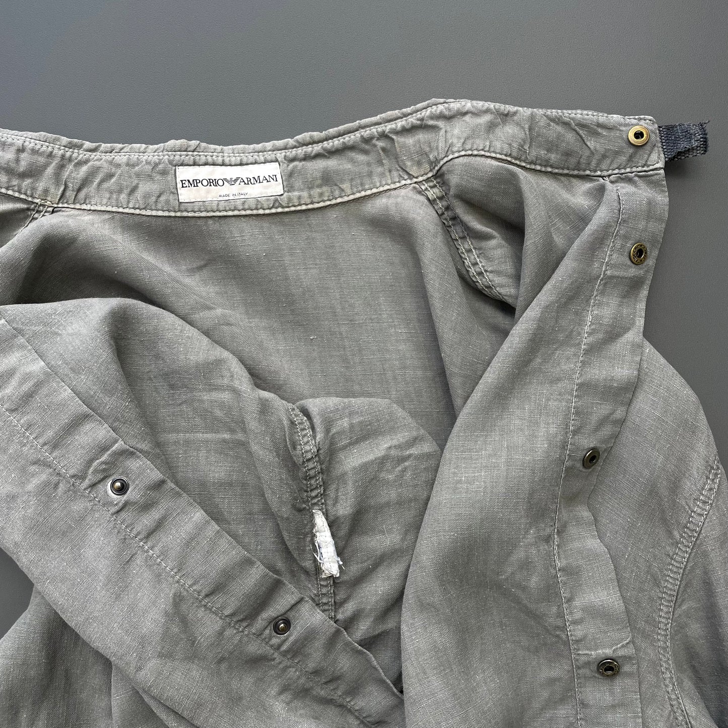 Emporio Armani Grey 90s Linen Shirt