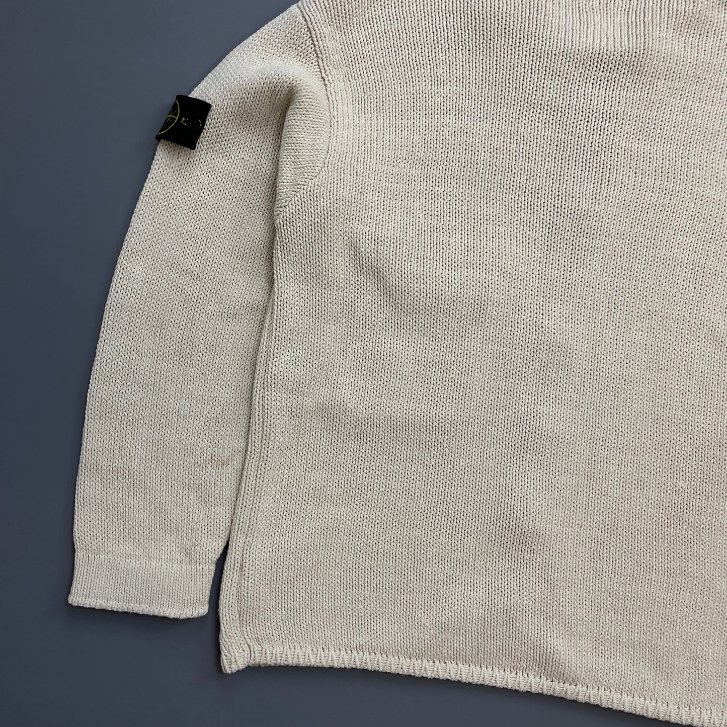 Stone Island Cream & Silver SS00 Knit Zip-Through Cardigan Jacket