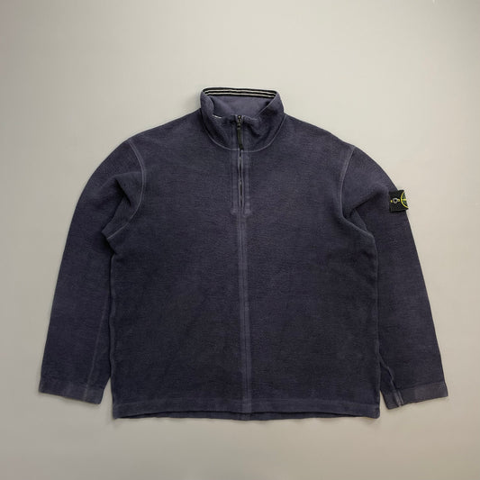 Stone Island Navy AW03 Cotton Half-Zip Fleece Jumper