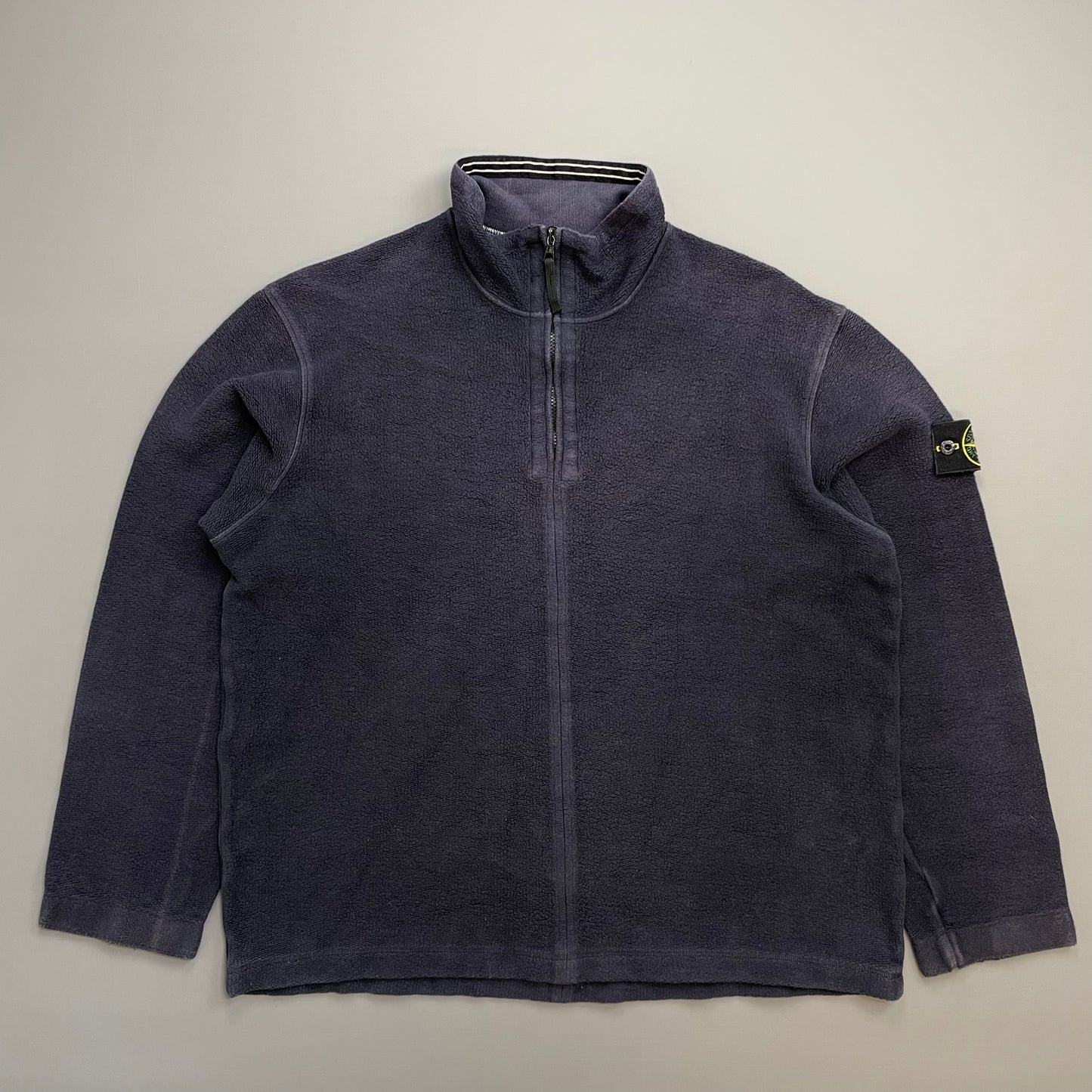 Stone Island Navy AW03 Cotton Half-Zip Fleece Jumper
