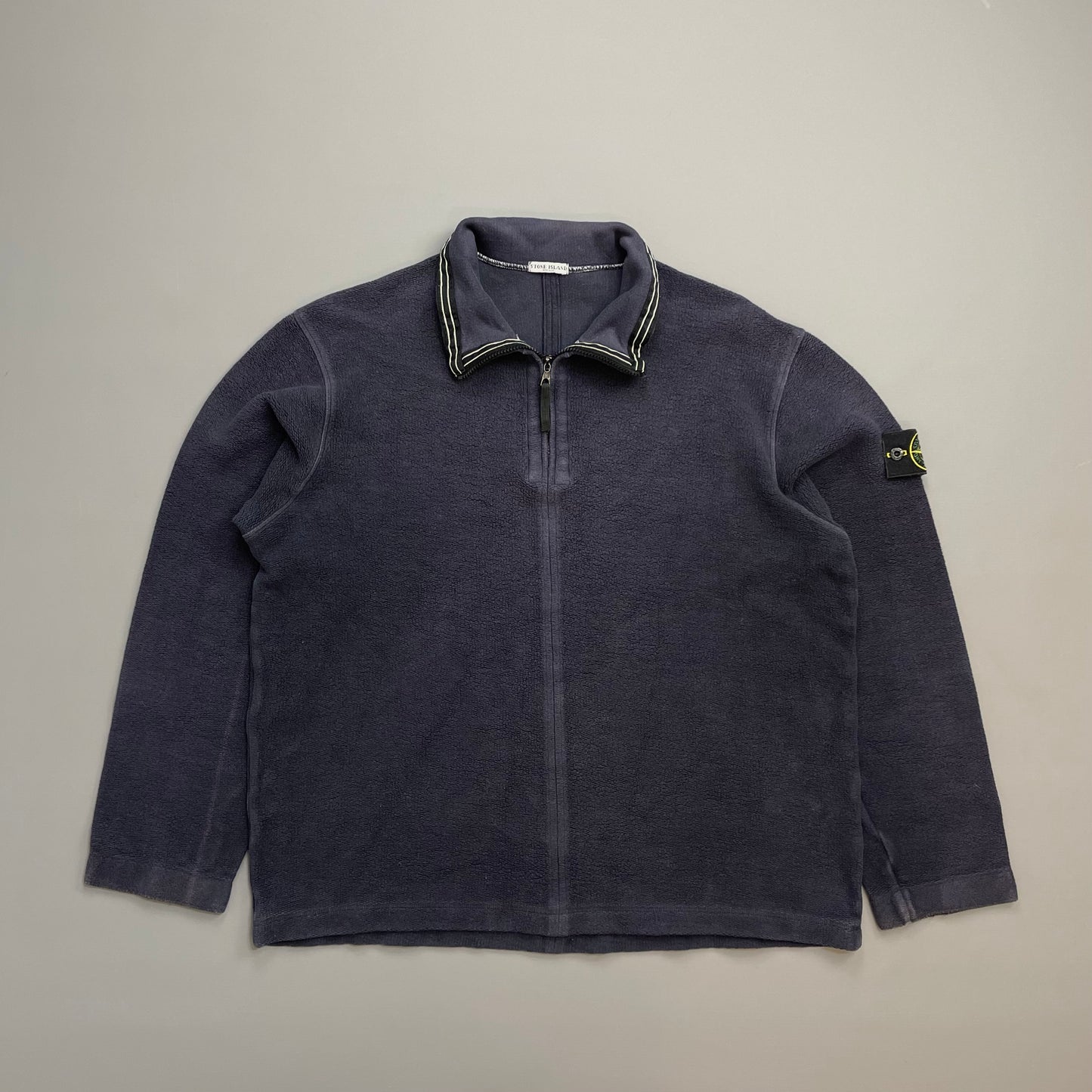 Stone Island Navy AW03 Cotton Half-Zip Fleece Jumper