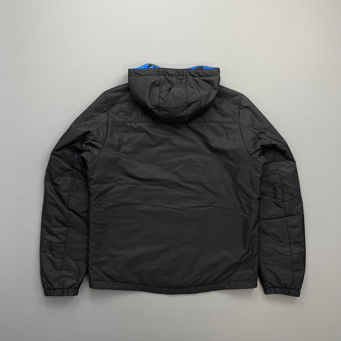 Prada Sport Black & Blue Reversible 2016 Padded Nylon Hooded Jacket