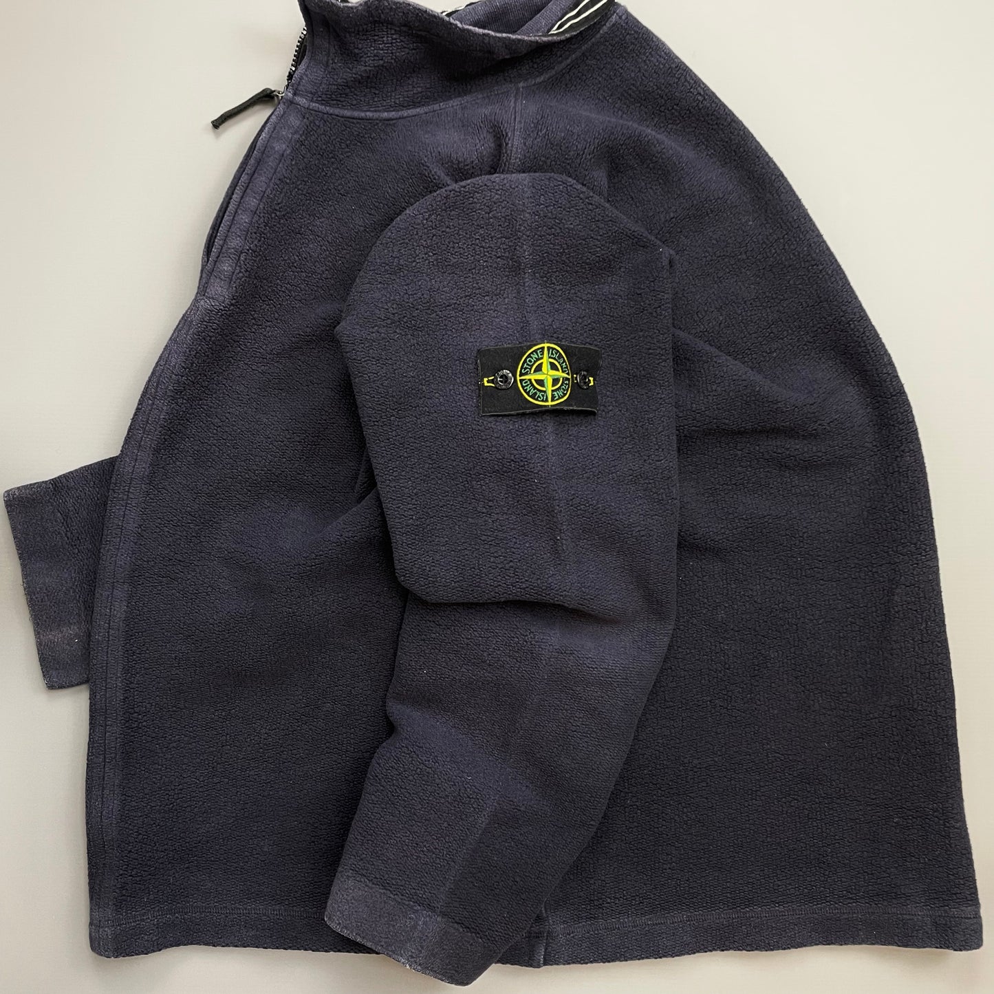 Stone Island Navy AW03 Cotton Half-Zip Fleece Jumper
