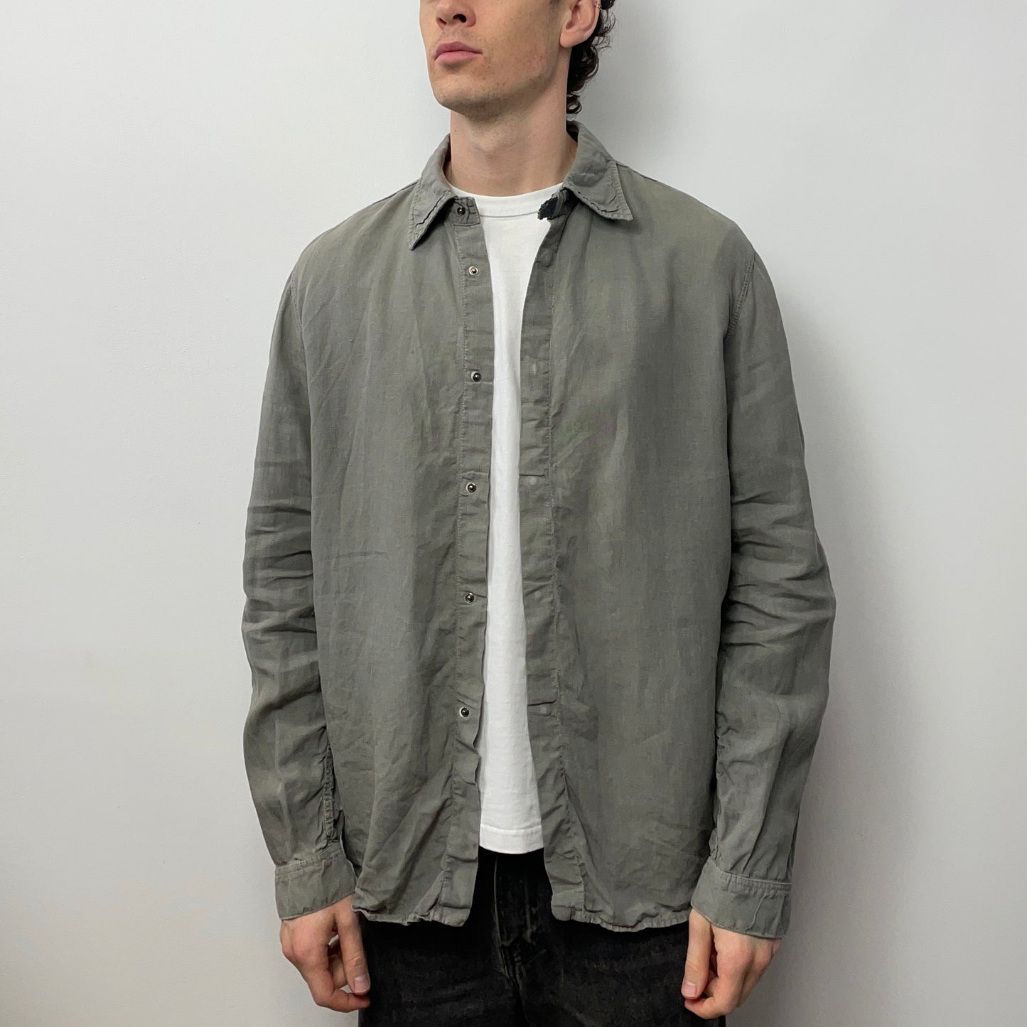 Emporio Armani Grey 90s Linen Shirt