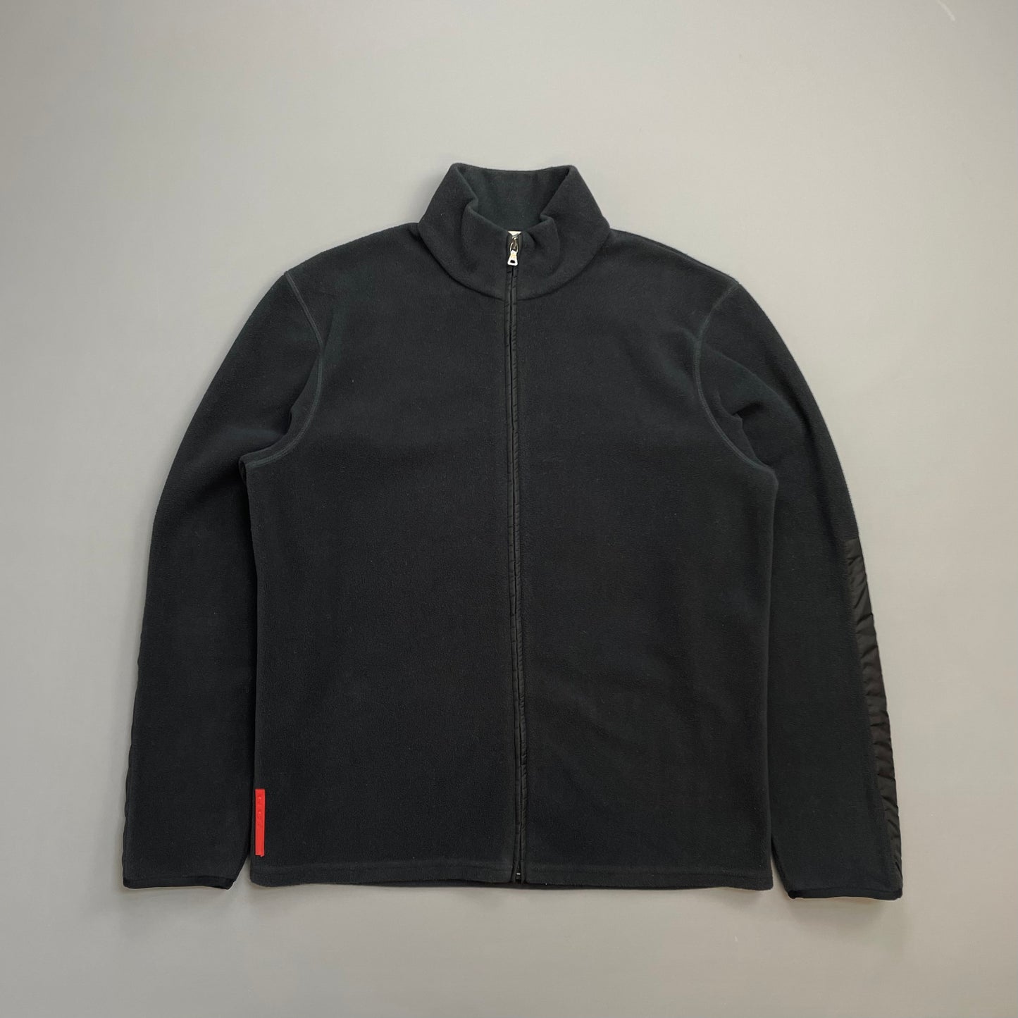 Prada Sport Charcoal Grey 2010 Nylon Panel Zip-Through Fleece Jacket