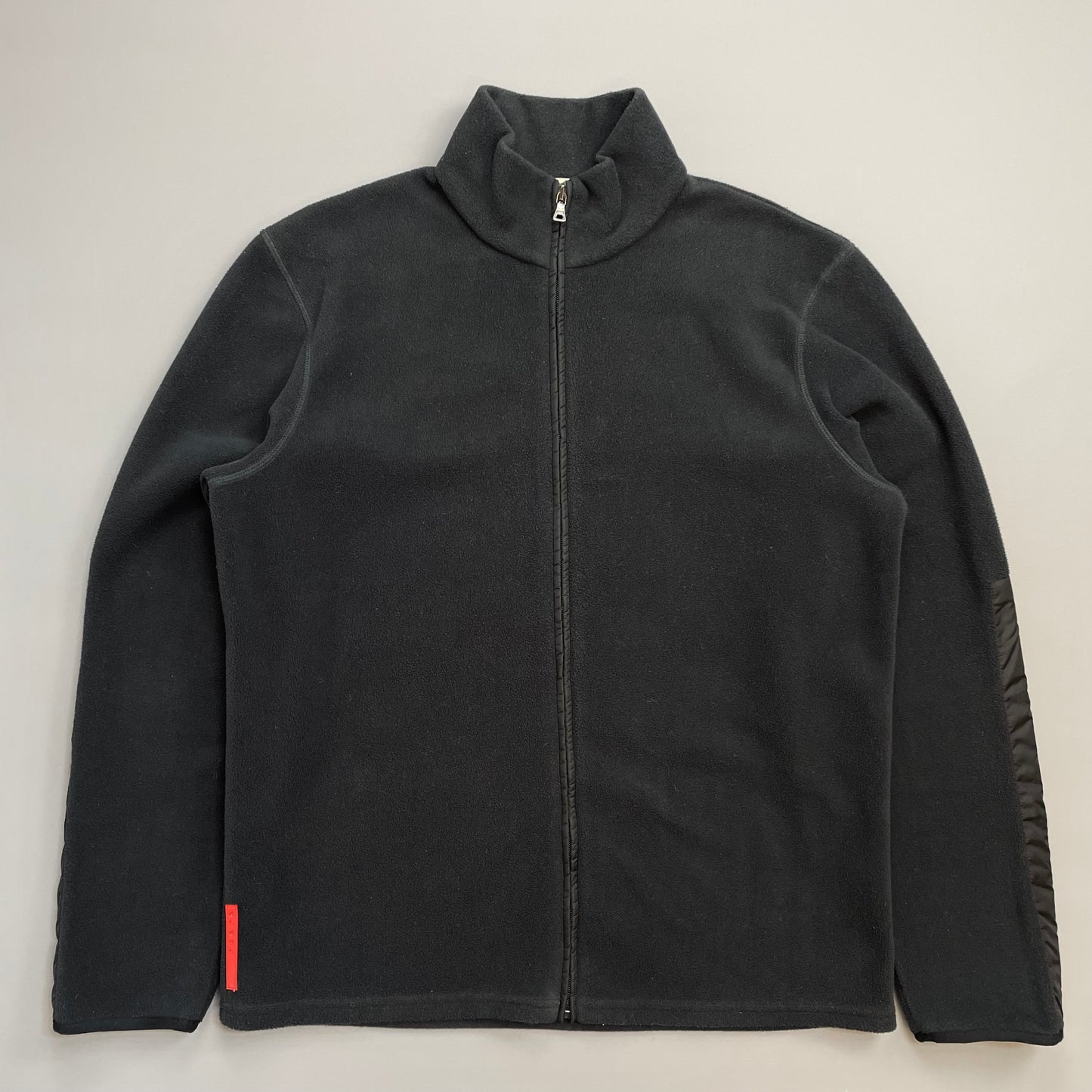 Prada Sport Charcoal Grey 2010 Nylon Panel Zip-Through Fleece Jacket