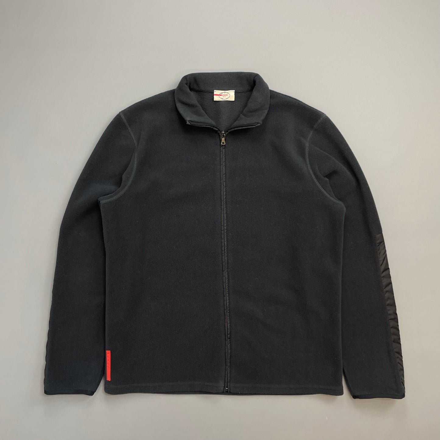 Prada Sport Charcoal Grey 2010 Nylon Panel Zip-Through Fleece Jacket