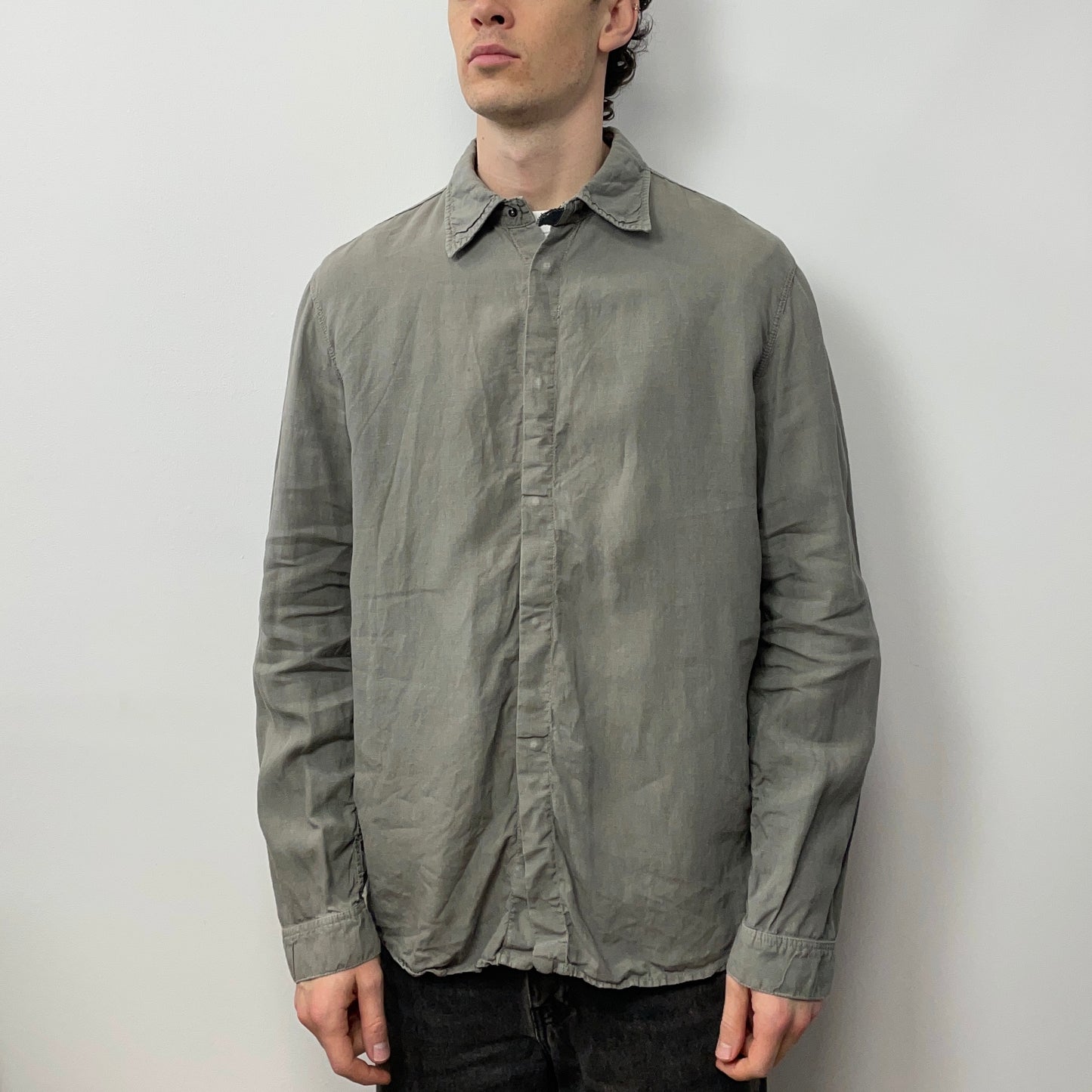 Emporio Armani Grey 90s Linen Shirt