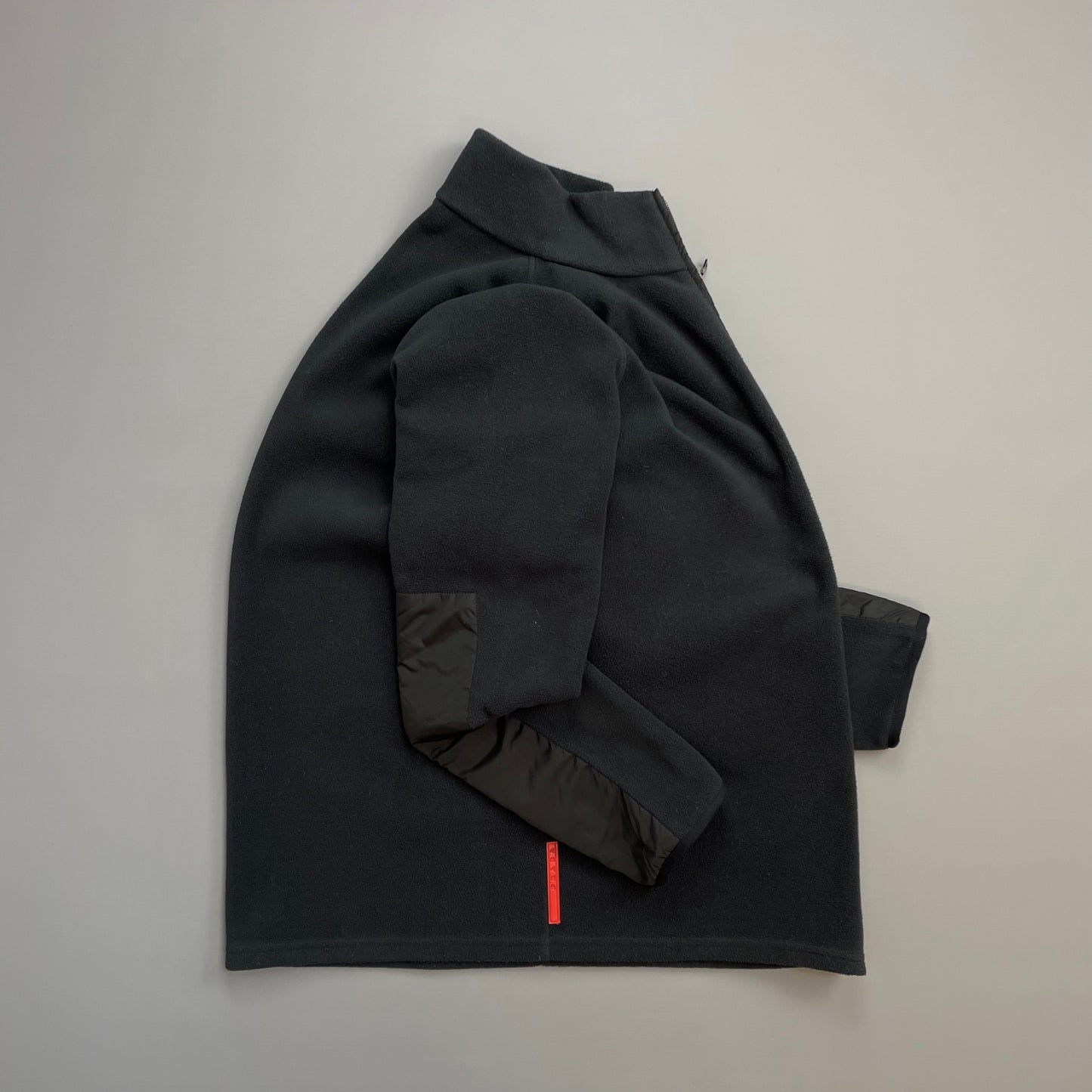 Prada Sport Charcoal Grey 2010 Nylon Panel Zip-Through Fleece Jacket