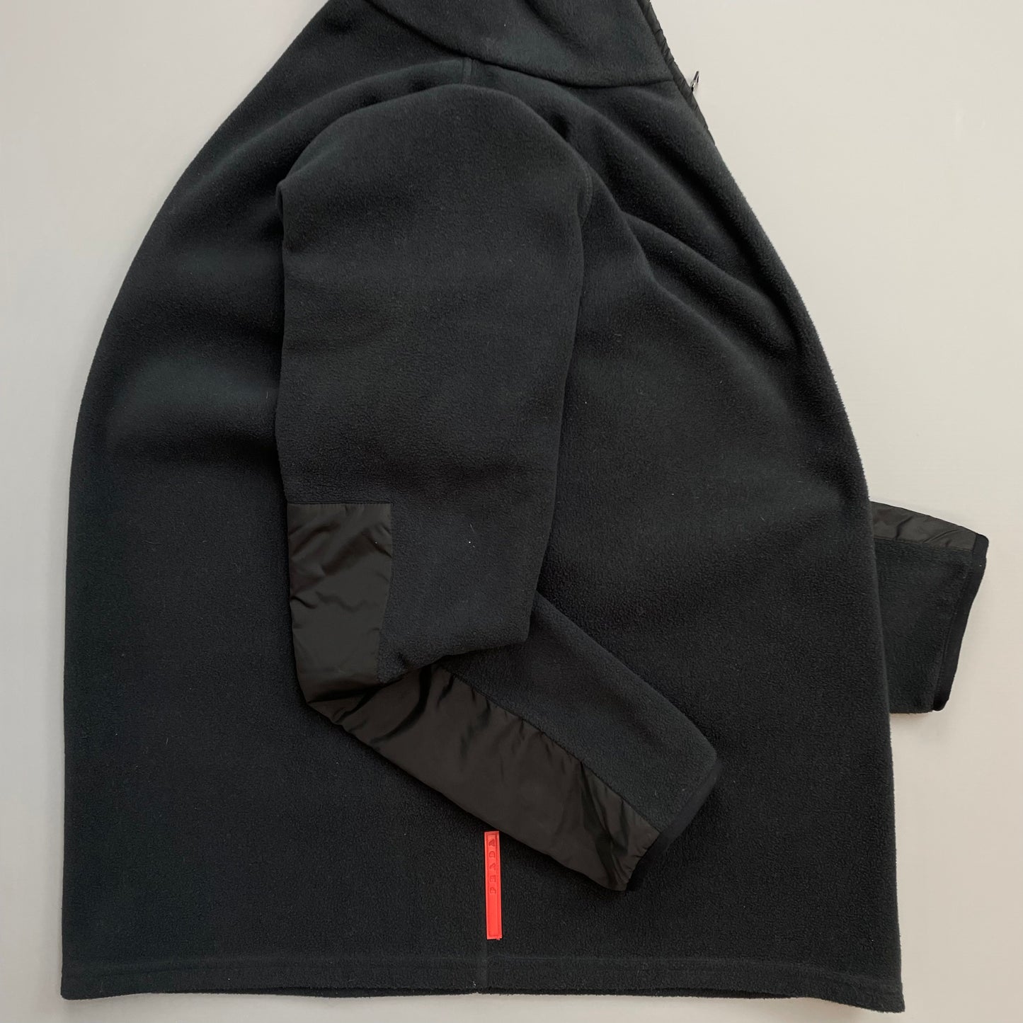 Prada Sport Charcoal Grey 2010 Nylon Panel Zip-Through Fleece Jacket