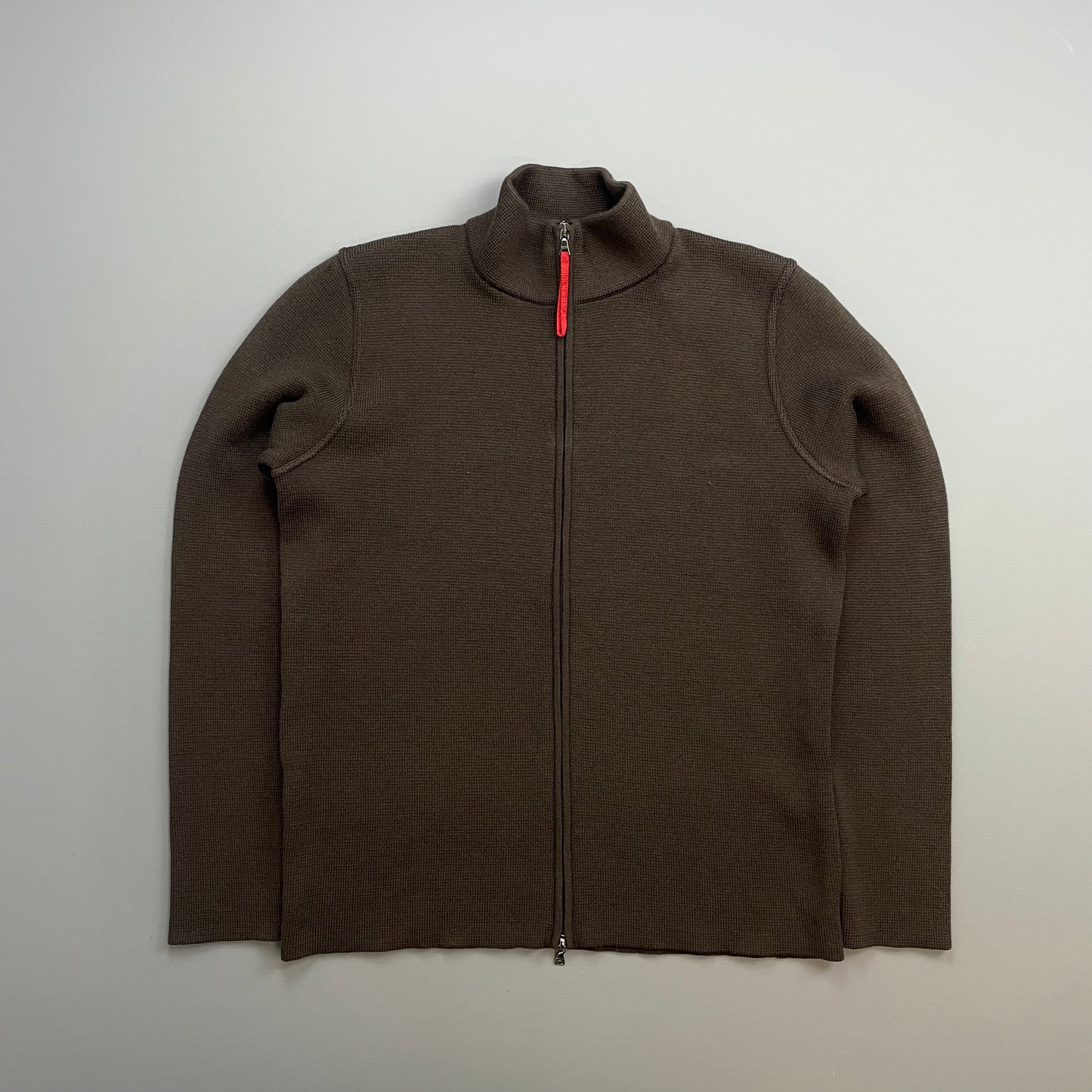 Prada Sport Khaki 00s Wool Knit Zip-Through Cardigan Jacket