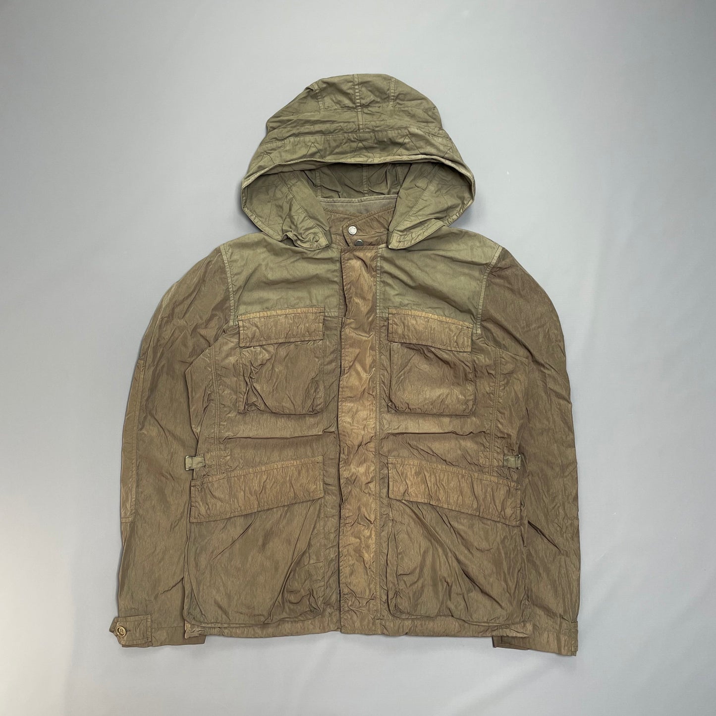 C.P. Company Brown Nylon Hooded Jacket