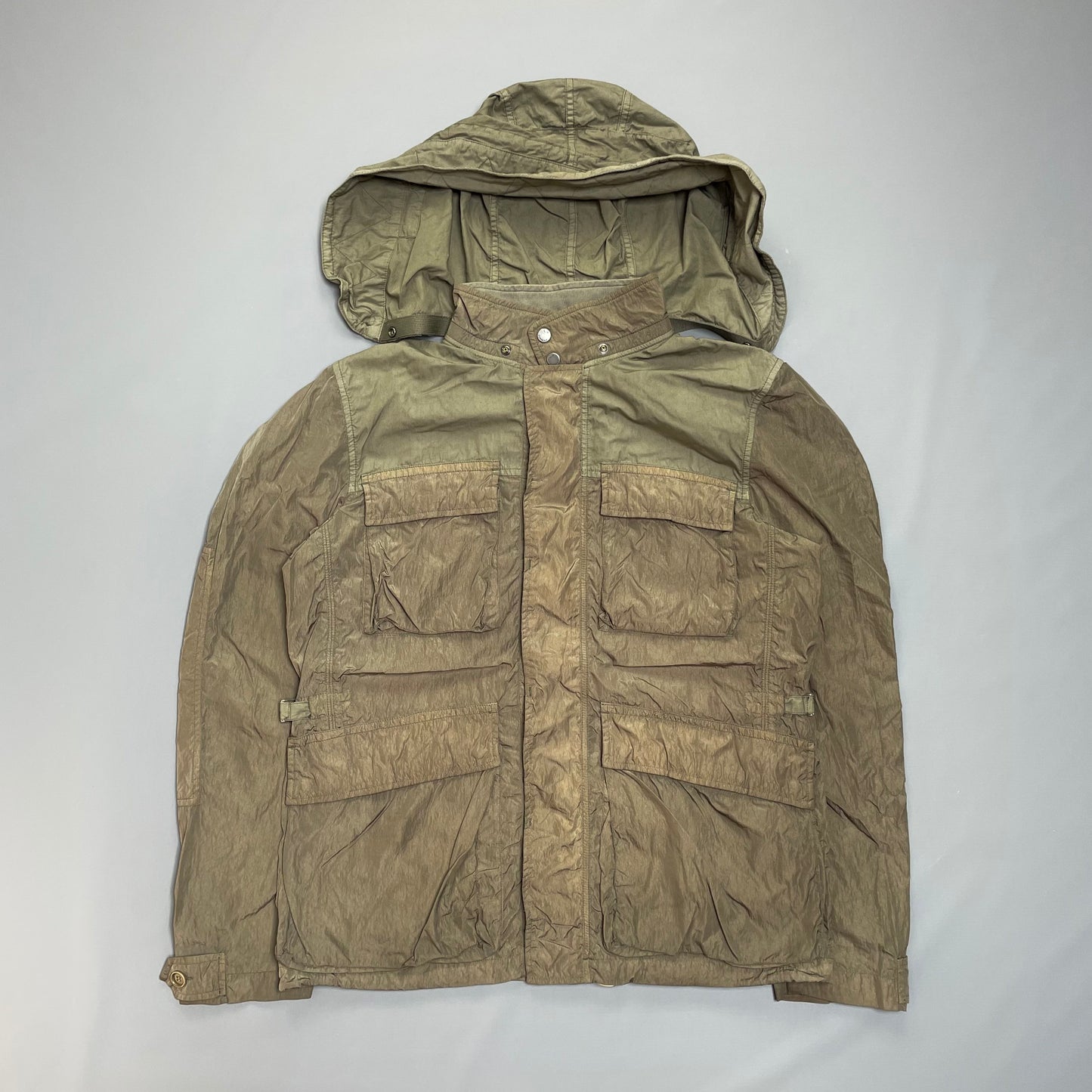 C.P. Company Brown Nylon Hooded Jacket