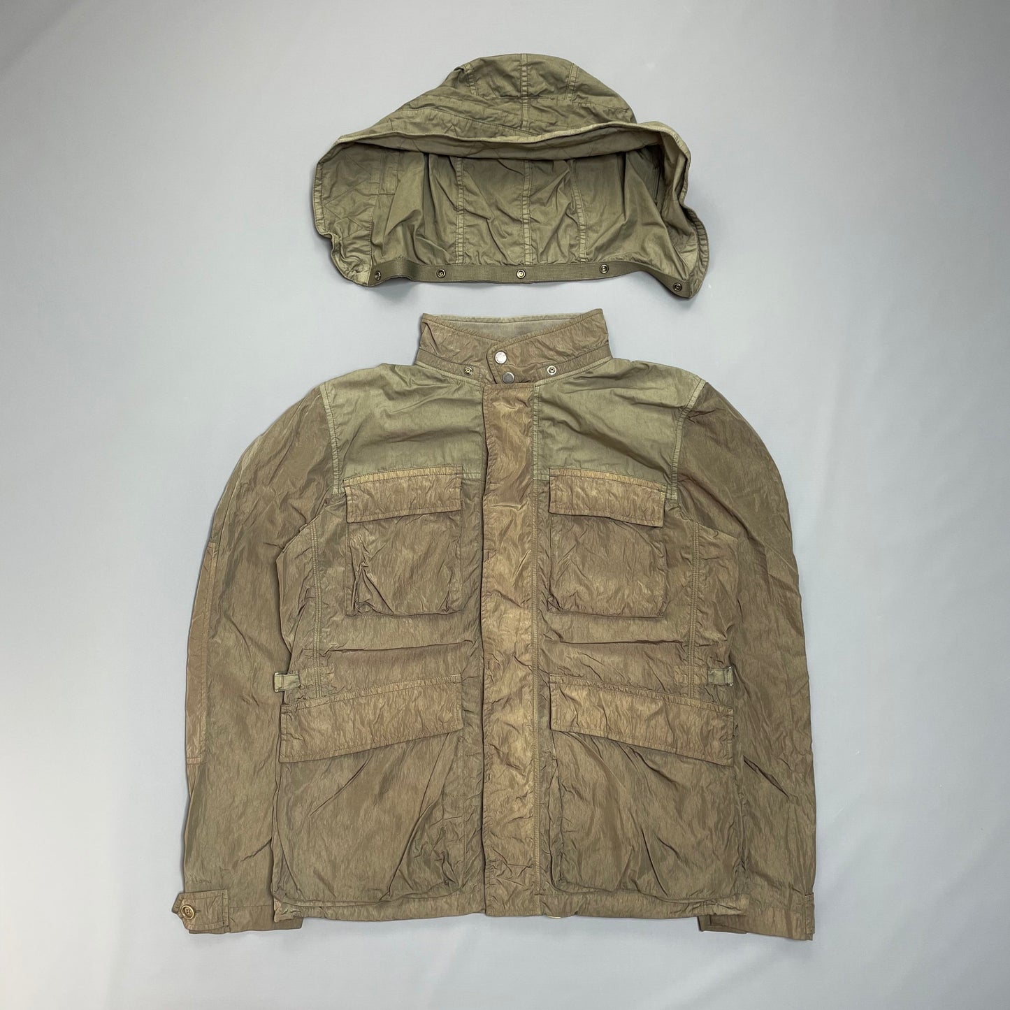 C.P. Company Brown Nylon Hooded Jacket