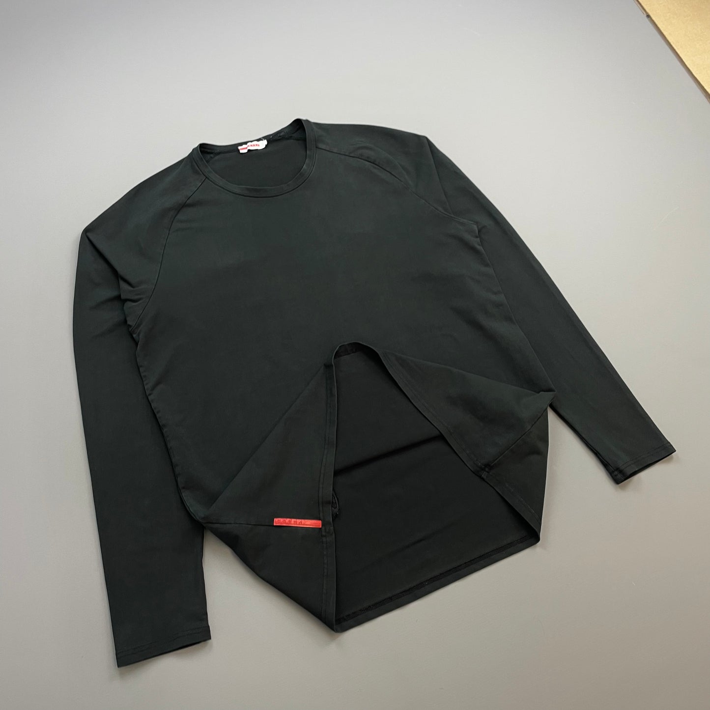 Prada Sport Black 00s Long Sleeve Rear Pocket Elastane T-Shirt