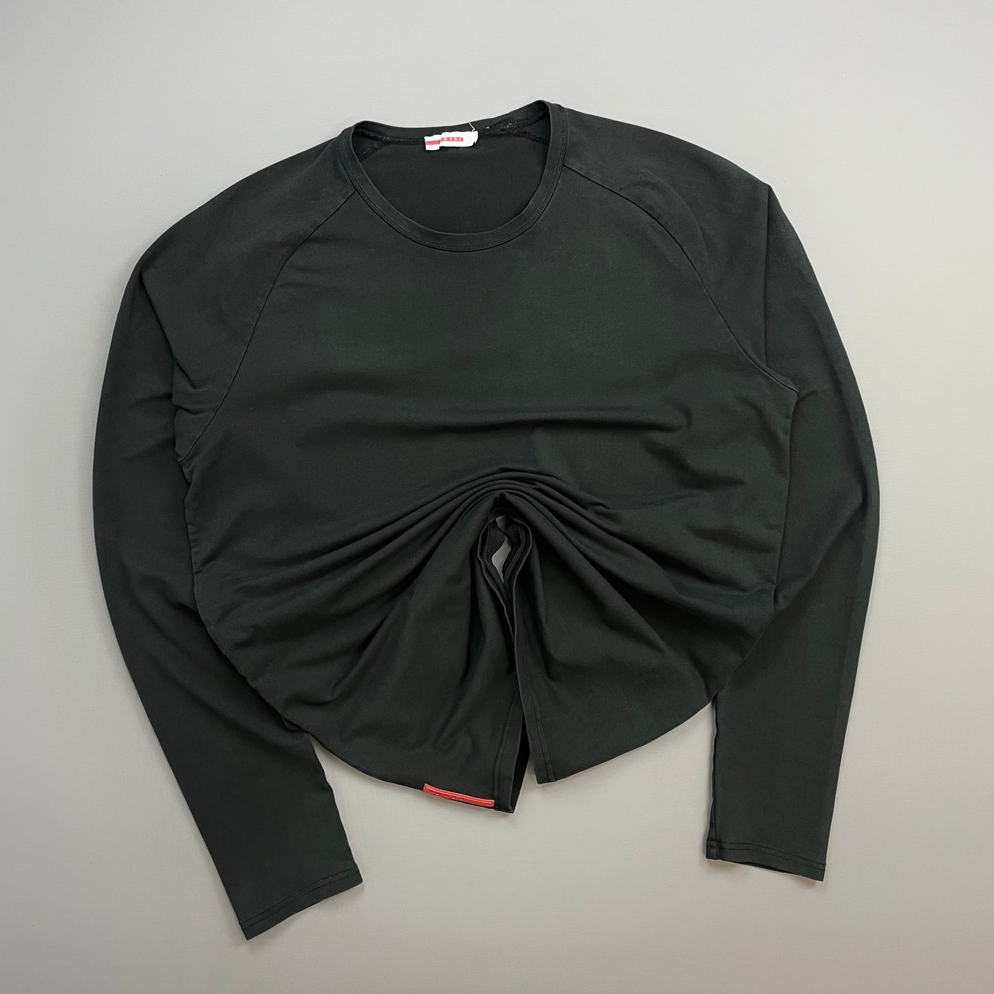 Prada Sport Black 00s Long Sleeve Rear Pocket Elastane T-Shirt