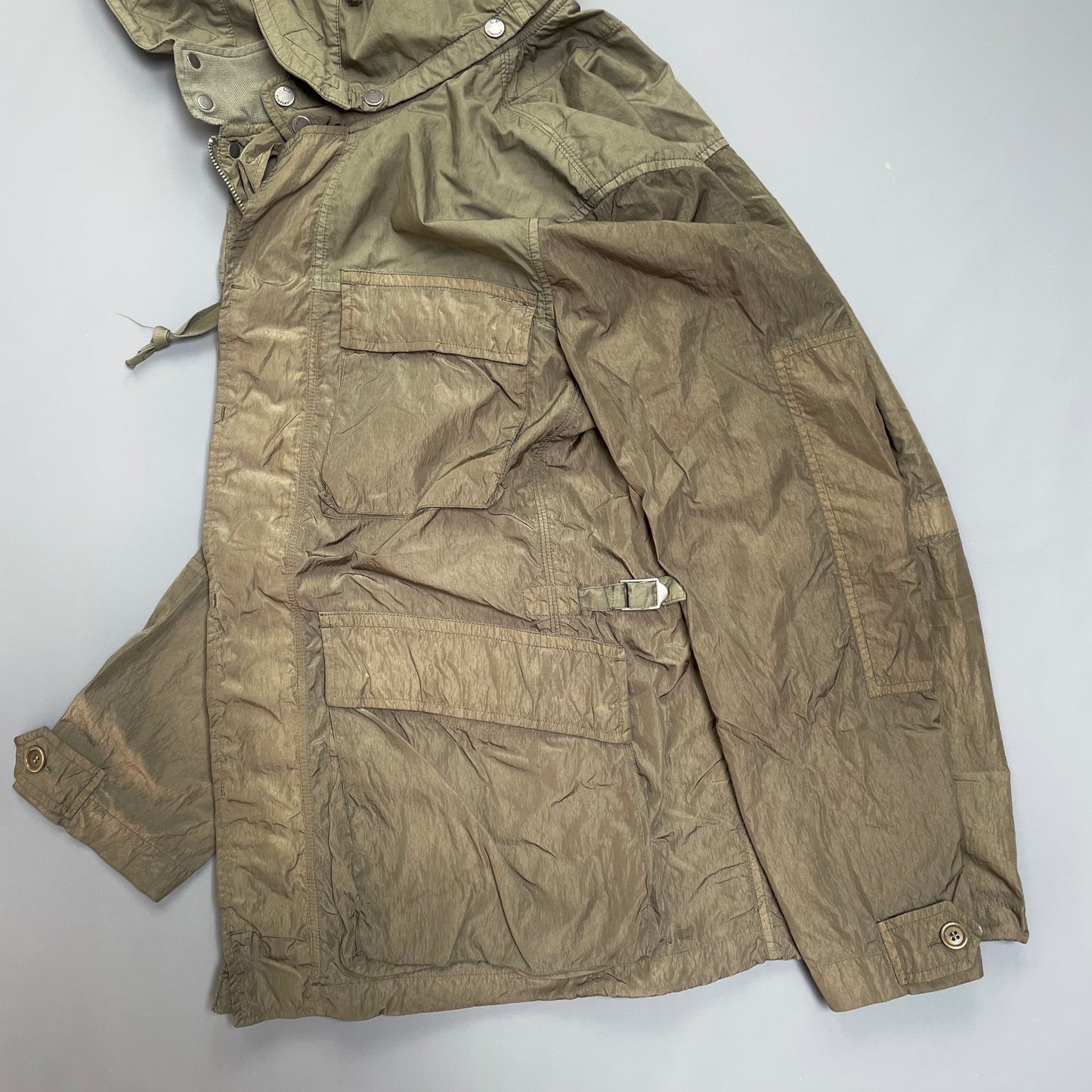 C.P. Company Brown Nylon Hooded Jacket