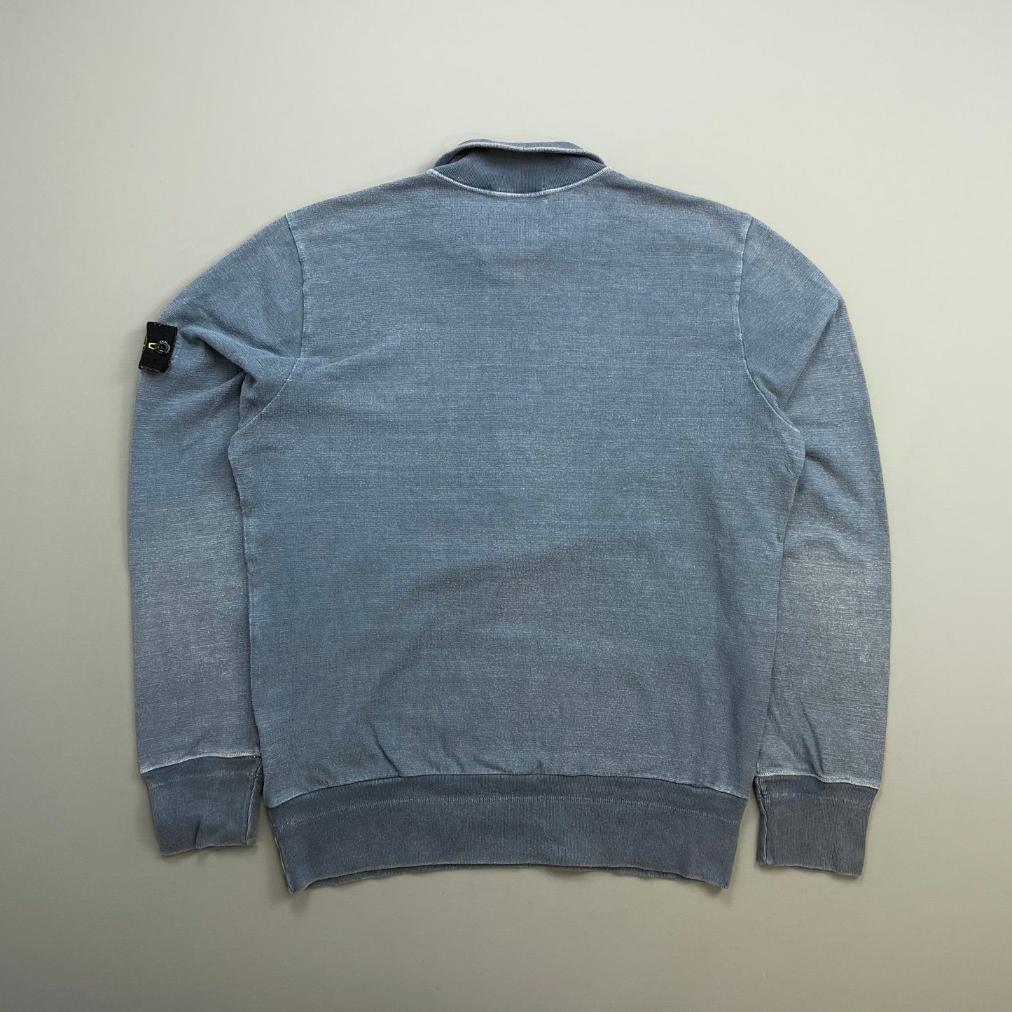 Stone Island Blue SS10 Half-Zip & Button Cotton Knit Jumper
