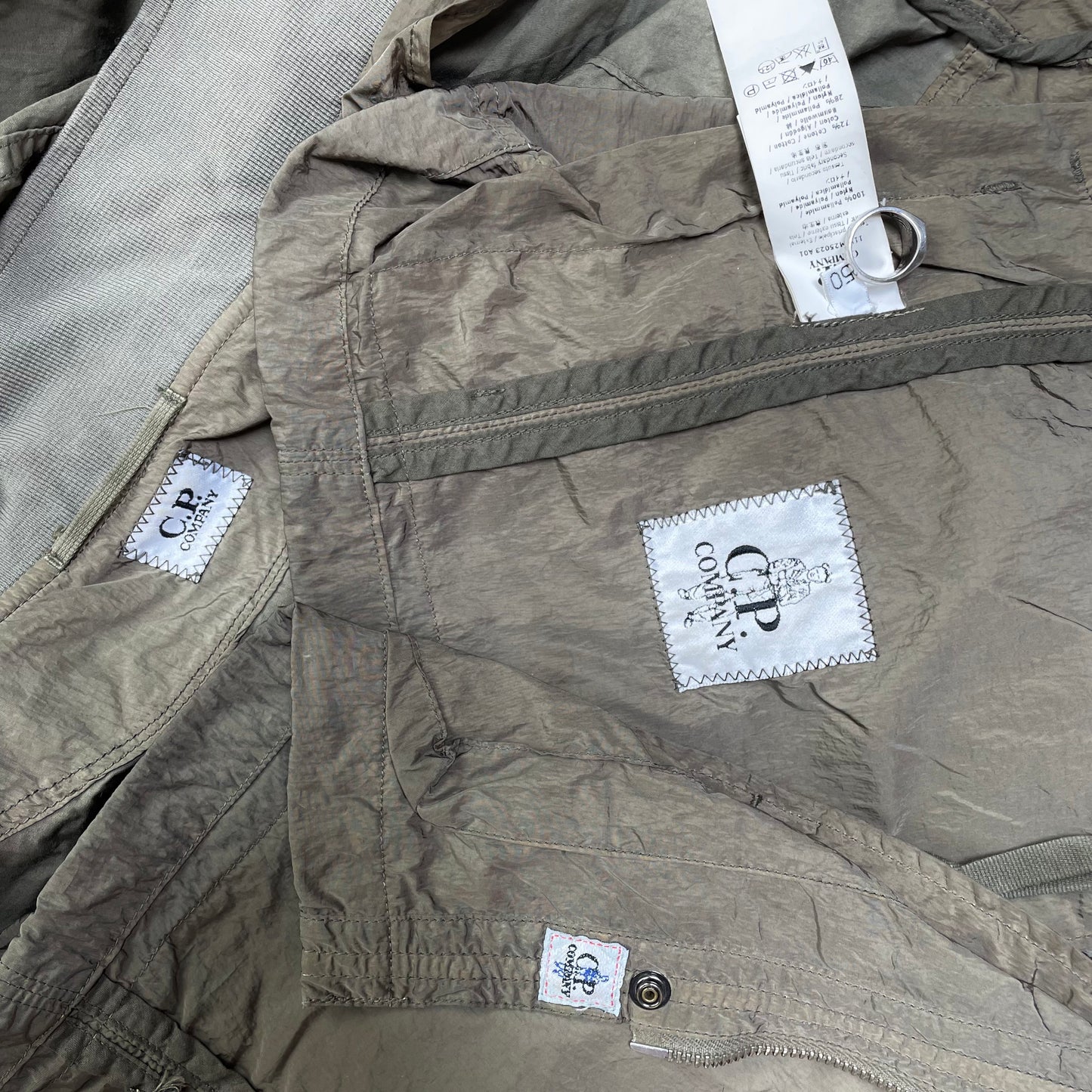 C.P. Company Brown Nylon Hooded Jacket