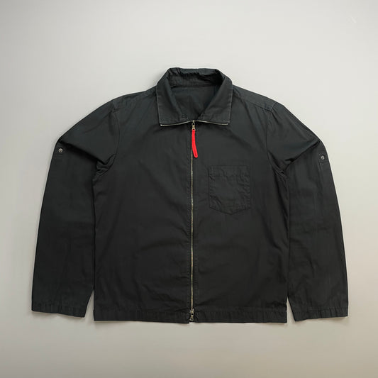 Prada Sport Black 00s Lightweight Adjustable Sleeve Cotton Harrington Jacket