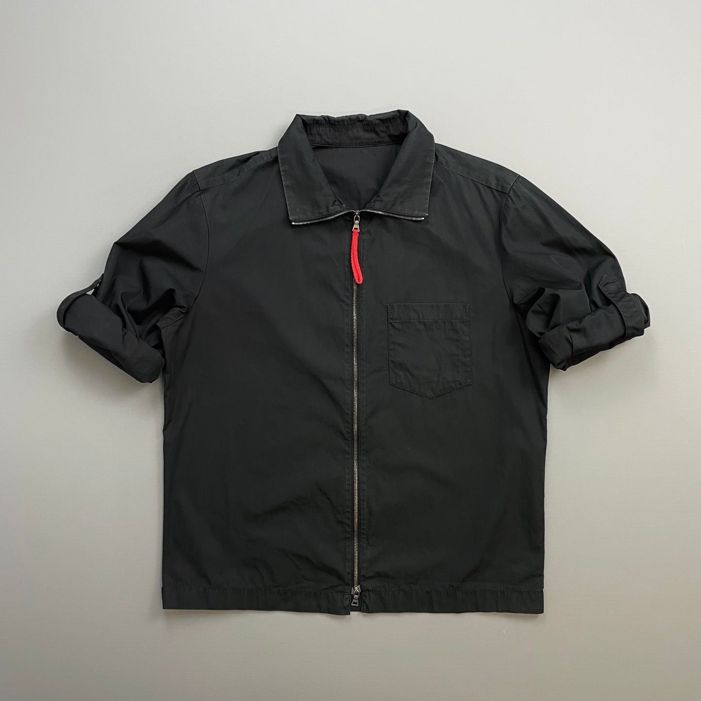 Prada Sport Black 00s Lightweight Adjustable Sleeve Cotton Harrington Jacket