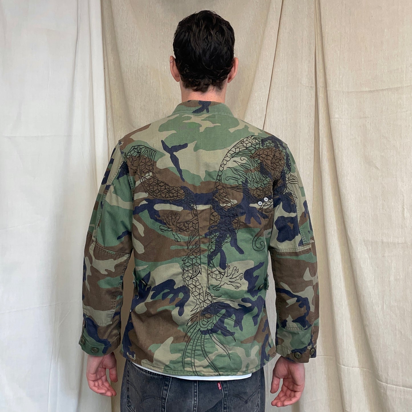 Maharishi Khaki 00s Green Camo Surplus Military Cargo Jacket