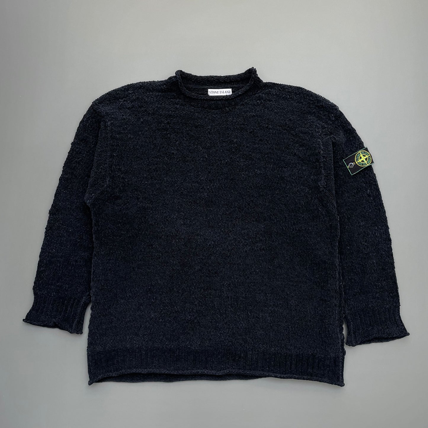 Stone Island Black AW94 Heavyweight Chenille Knit Jumper