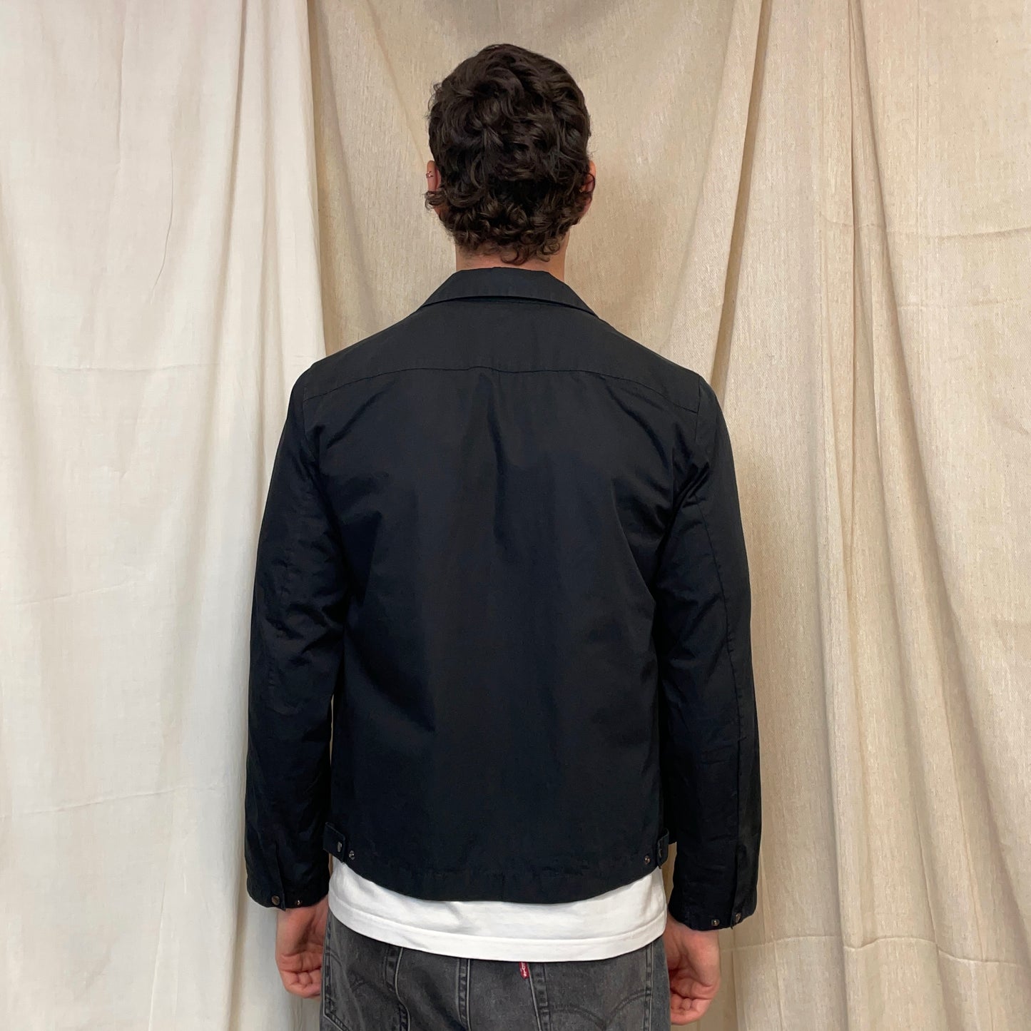 Prada Sport Black 00s Lightweight Adjustable Sleeve Cotton Harrington Jacket