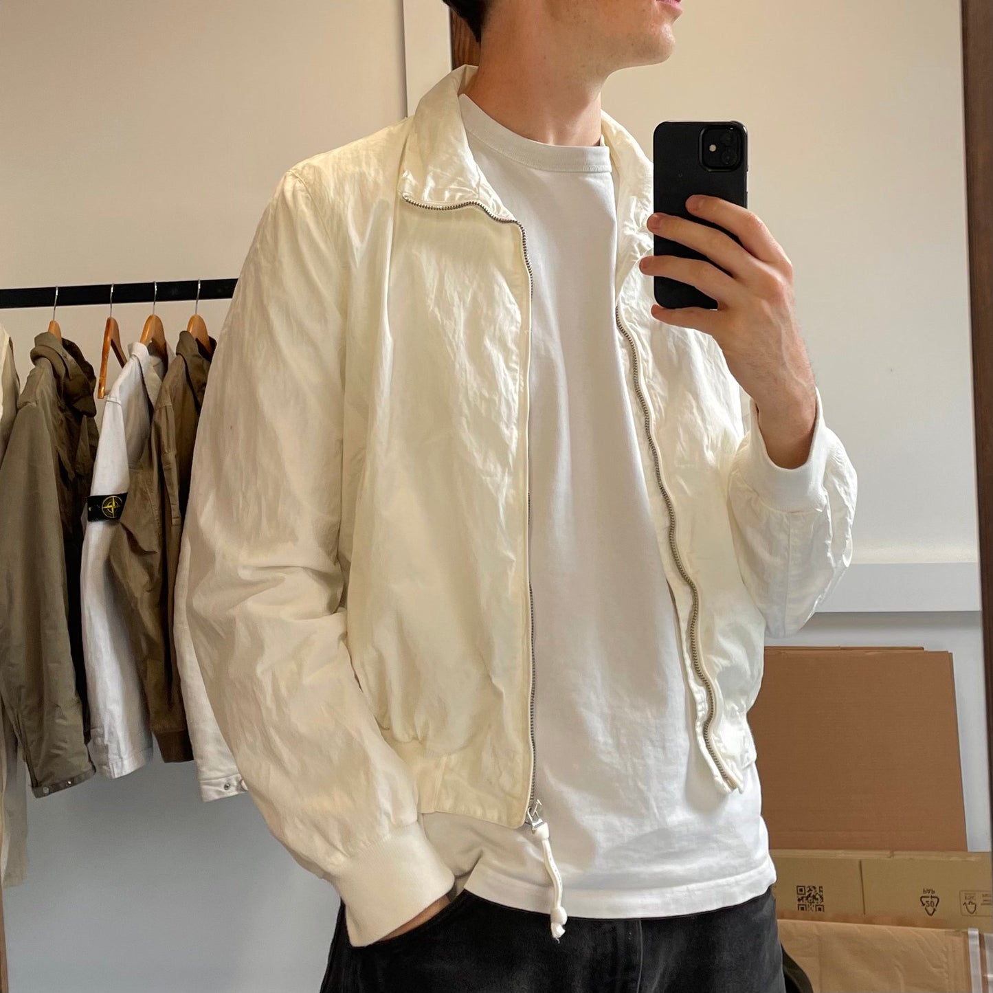 C.P. Company White Shell Bomber Jacket SS04