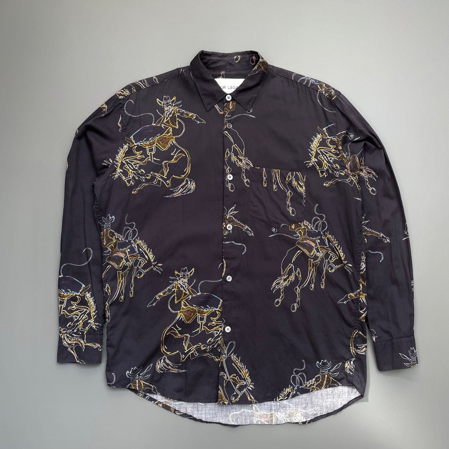 Our Legacy Navy Rodeo Print Shirt