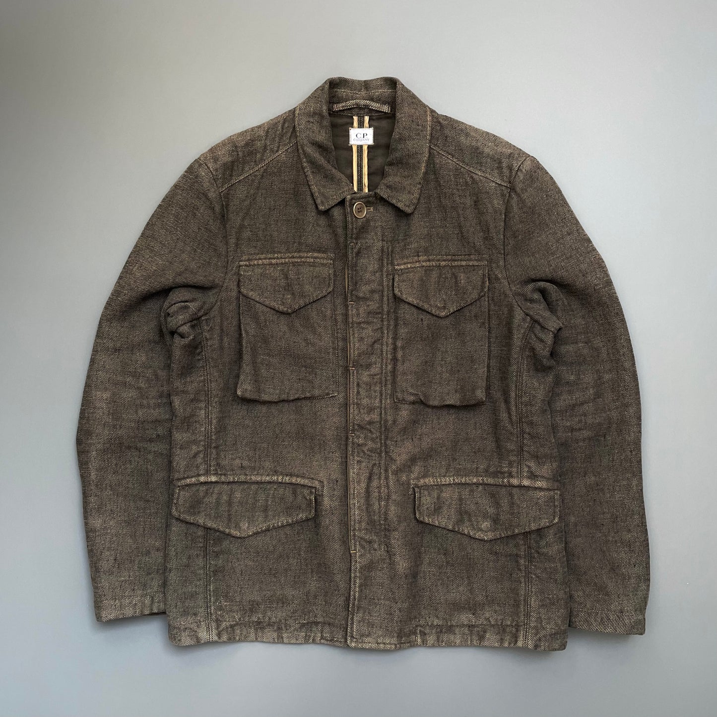 C.P. Company Brown AW07 Lino Flax Linen Field Jacket Blazer